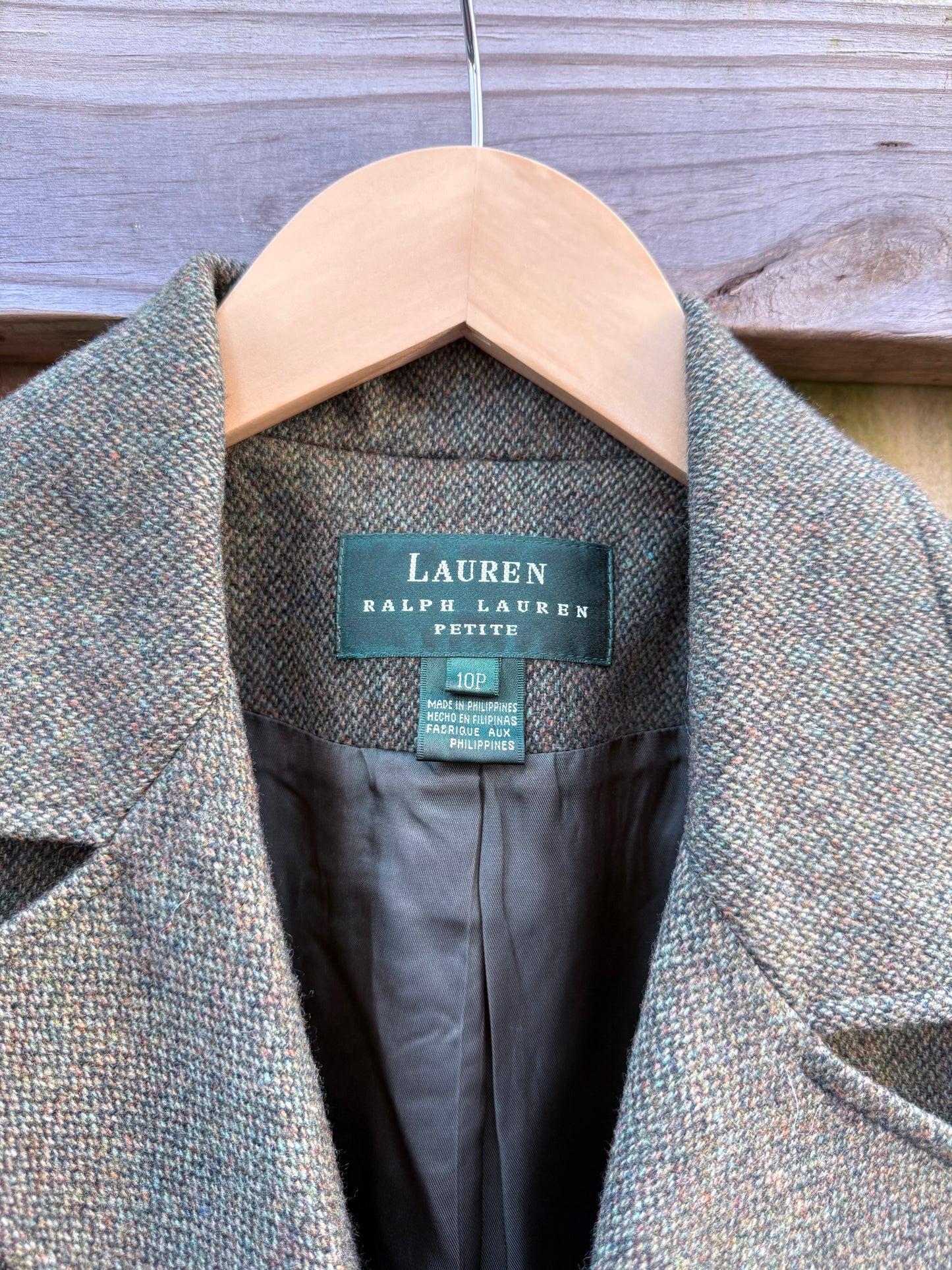 Ralph Lauren Olive Wool Petite Blazer