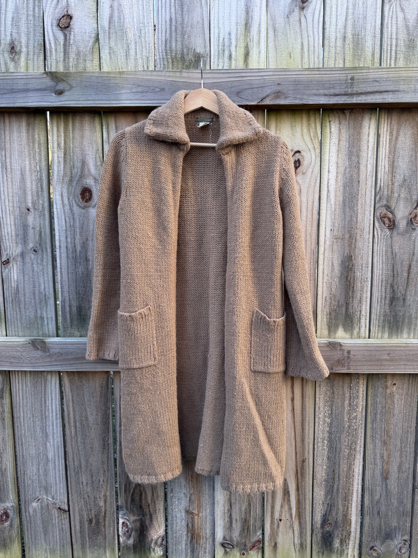 J.Crew Alpaca Knit Coatigan Camel Duster Cardigan