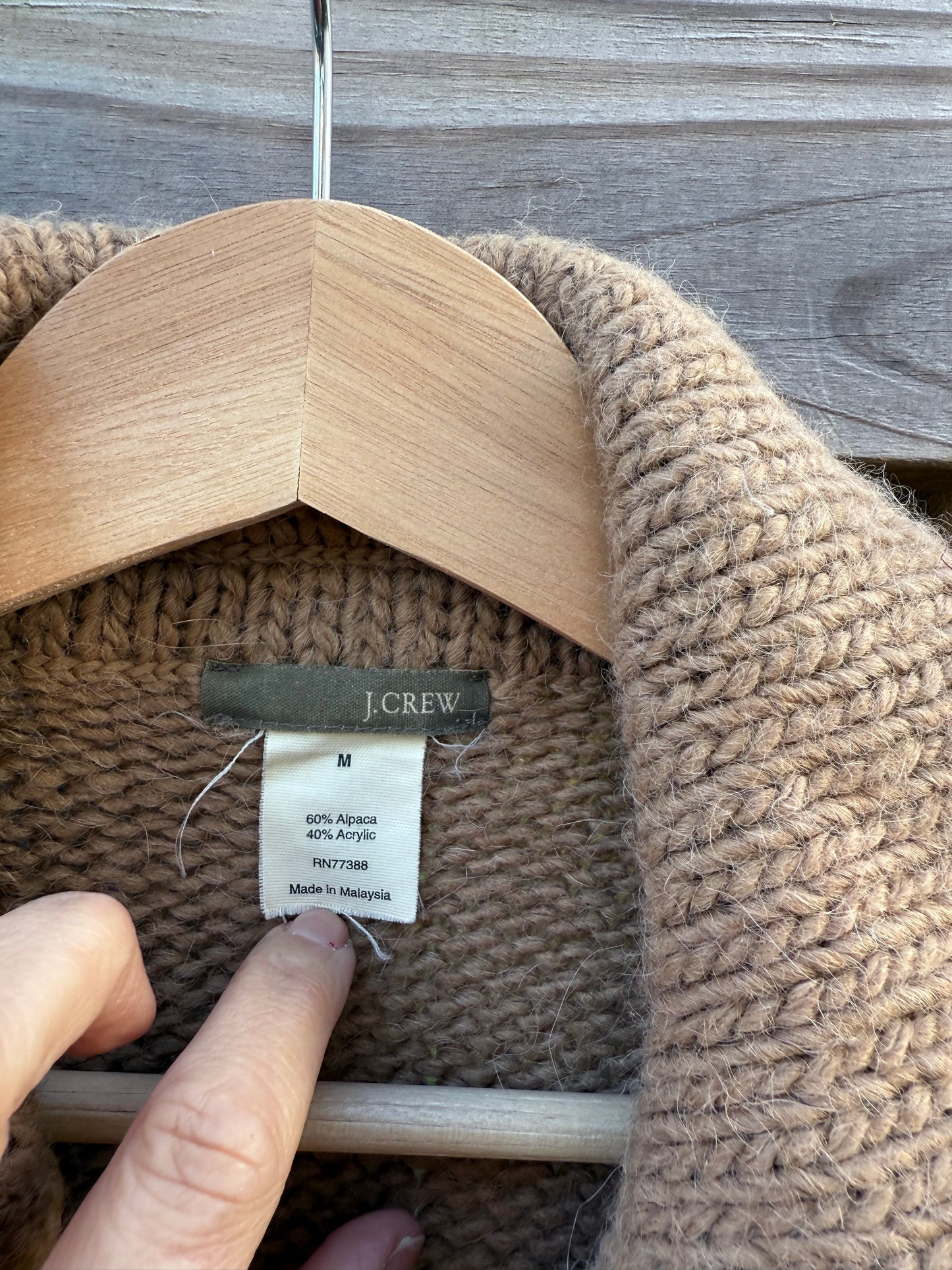 J.Crew Alpaca Knit Coatigan Camel Duster Cardigan