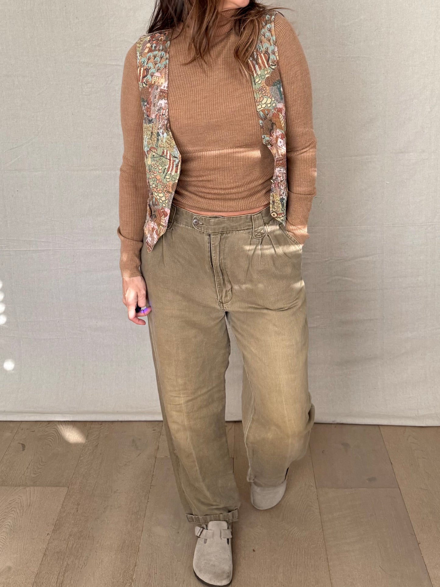 Vintage Bugle Boy Olive Twill Trousers – Relaxed 90s Fit