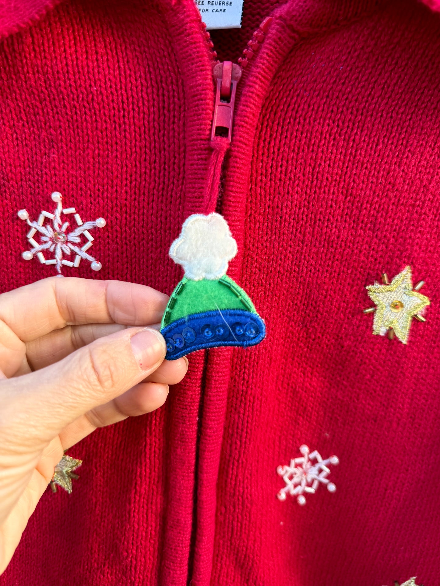 Vintage Polar Bear Holiday Zip Cardigan - Tiara International