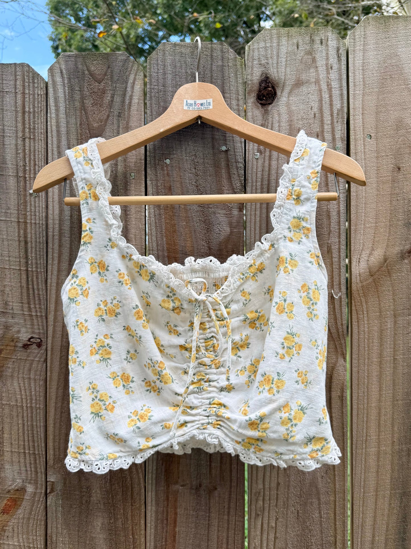 Reworked ASTR Linen Corset Tank – Yellow Floral