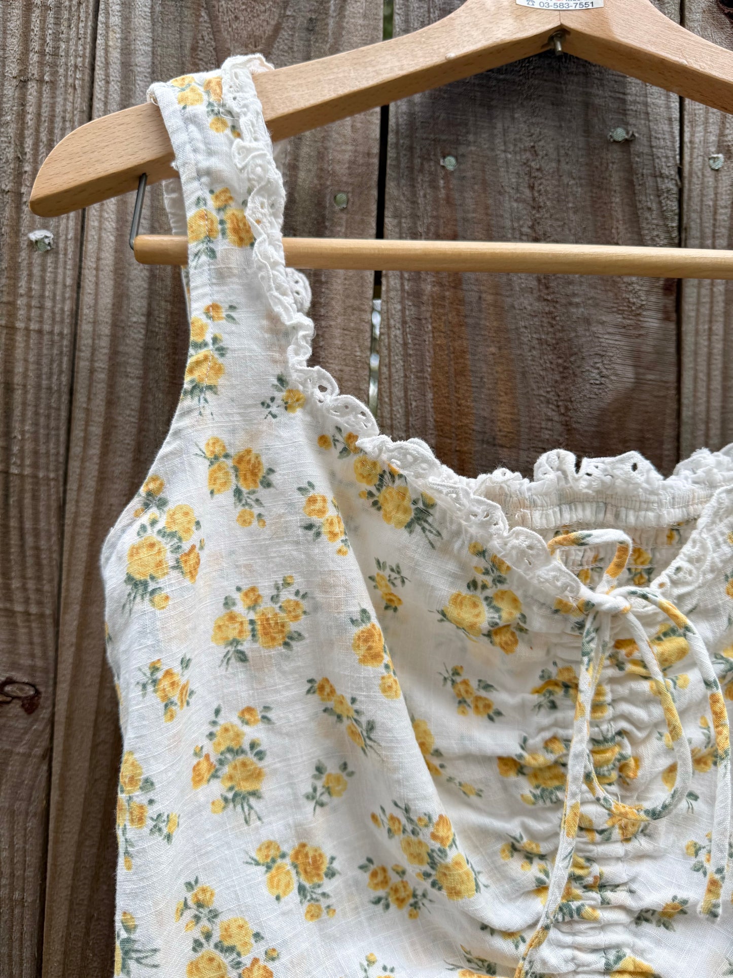 Reworked ASTR Linen Corset Tank – Yellow Floral