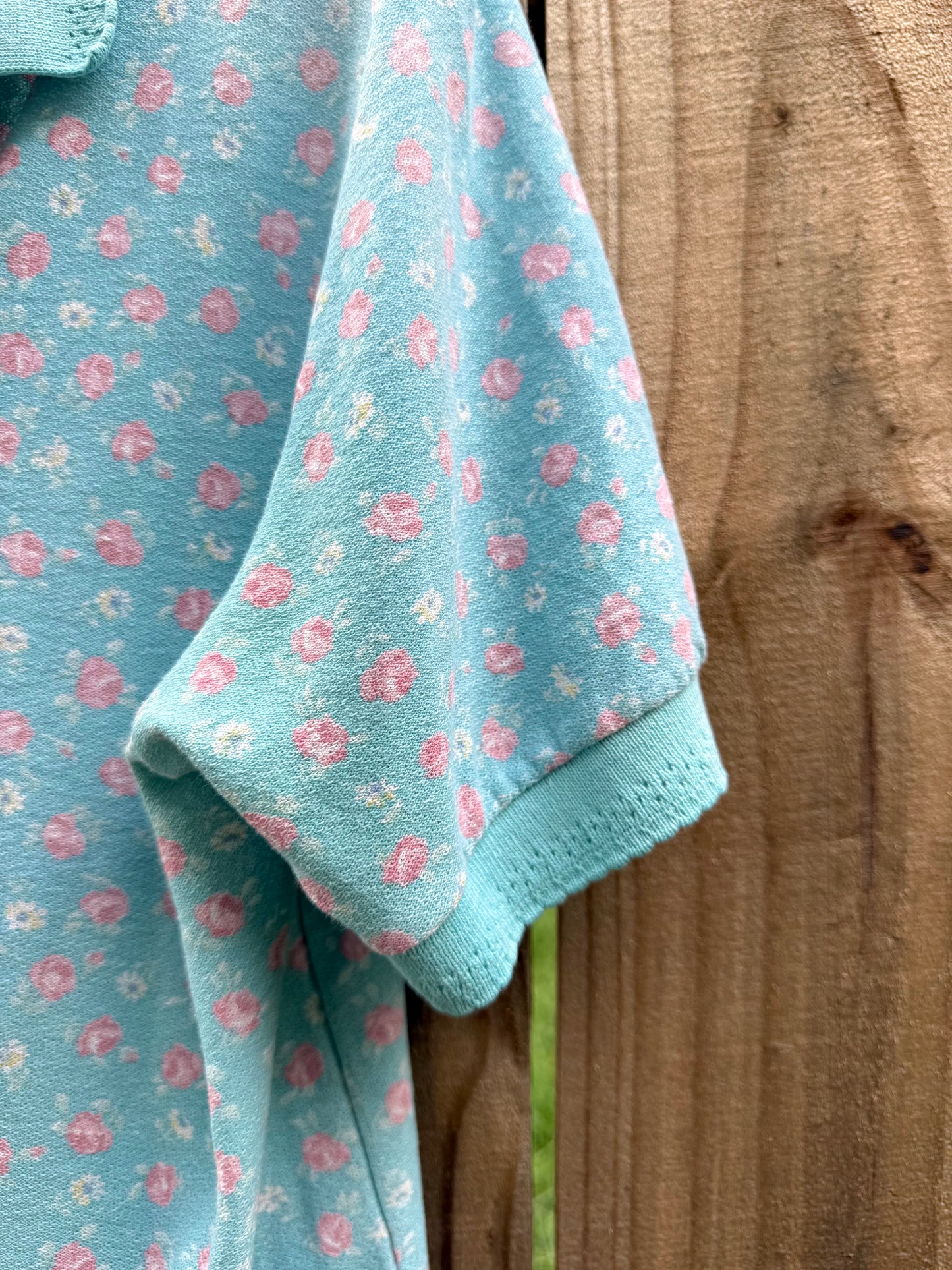 Vintage Jantzen Floral Knit Polo Top