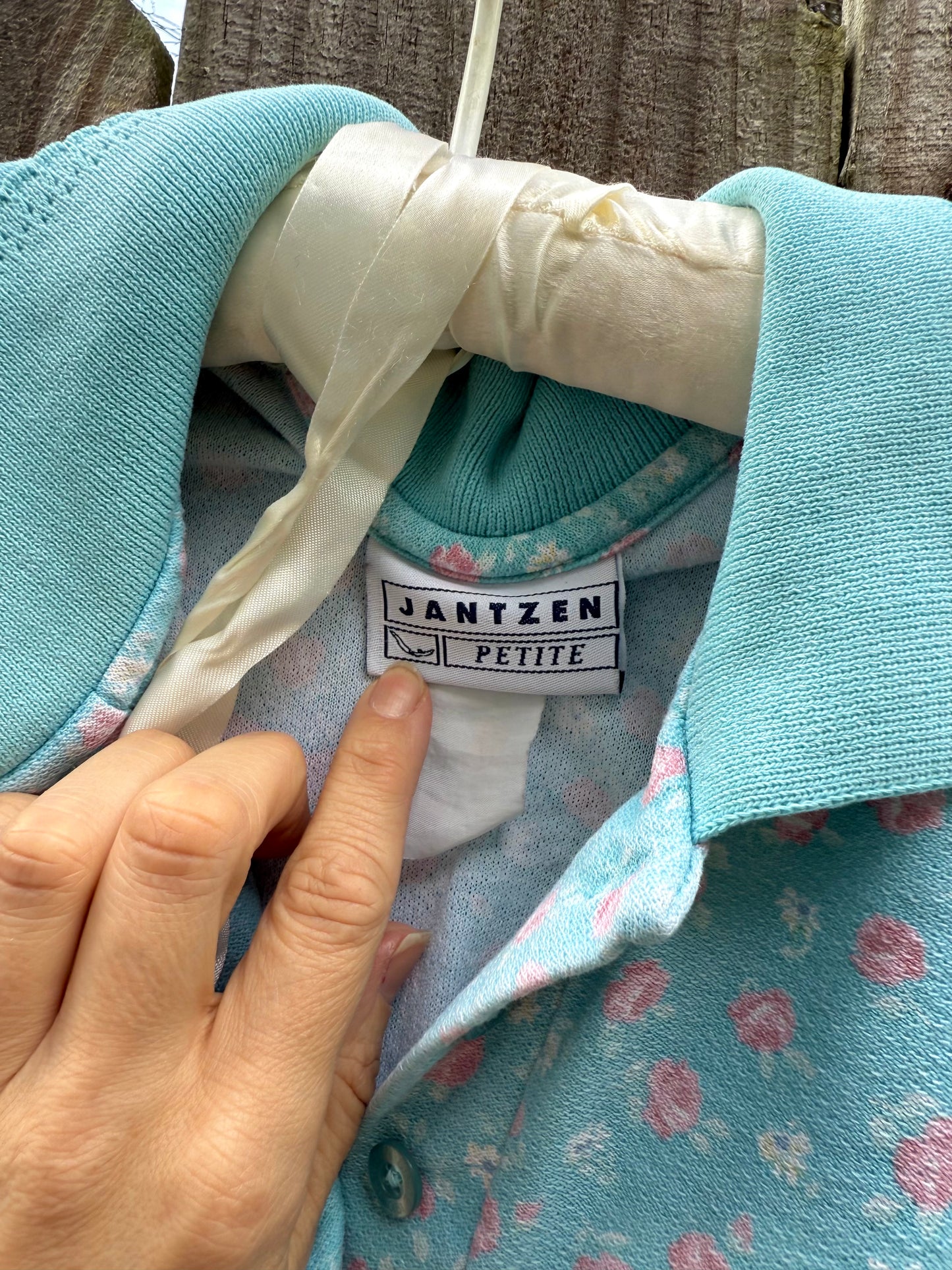 Vintage Jantzen Floral Knit Polo Top