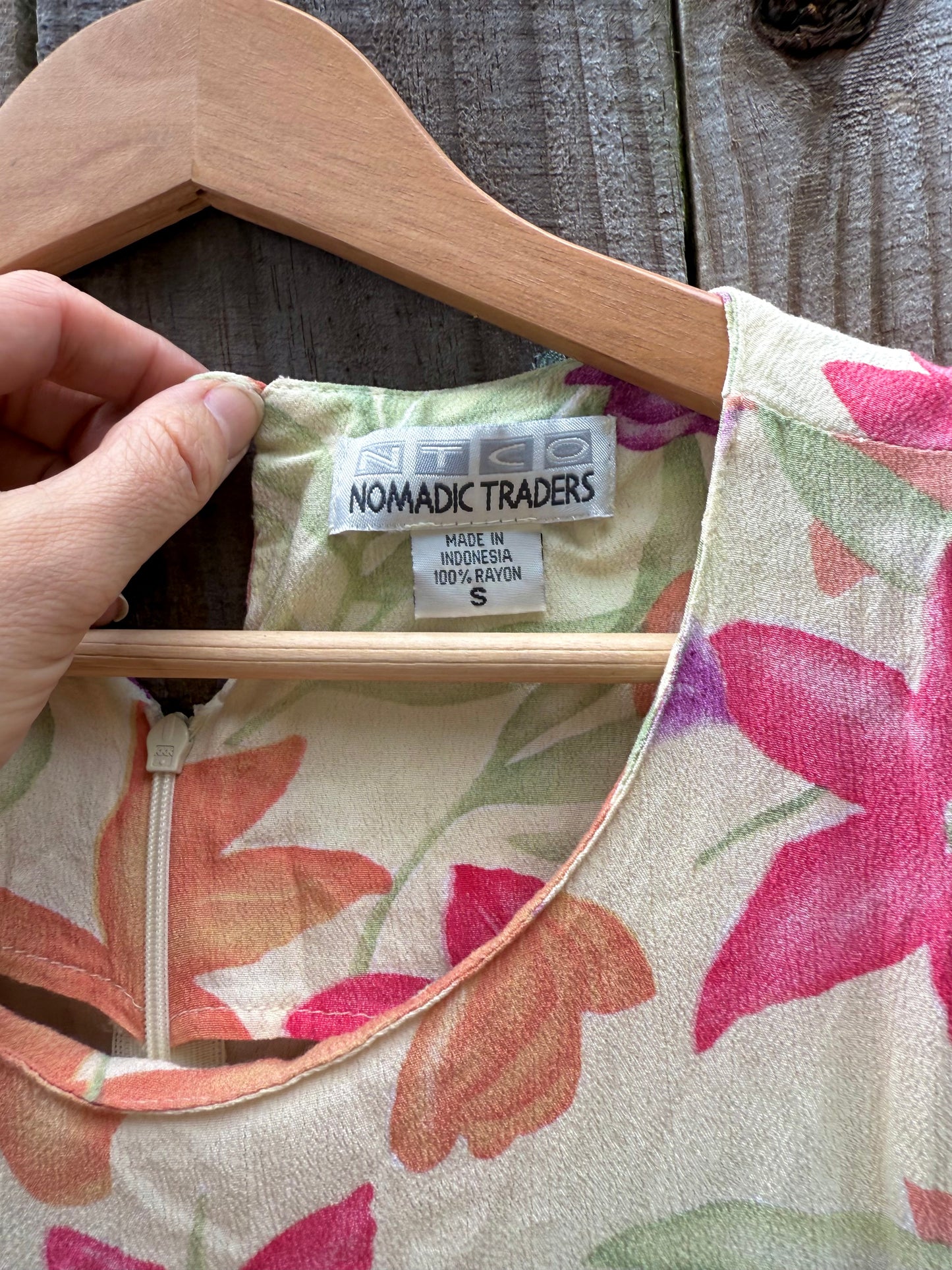 Vintage 90s Floral Column Maxi Dress, Pastel Print - Romantic Grunge