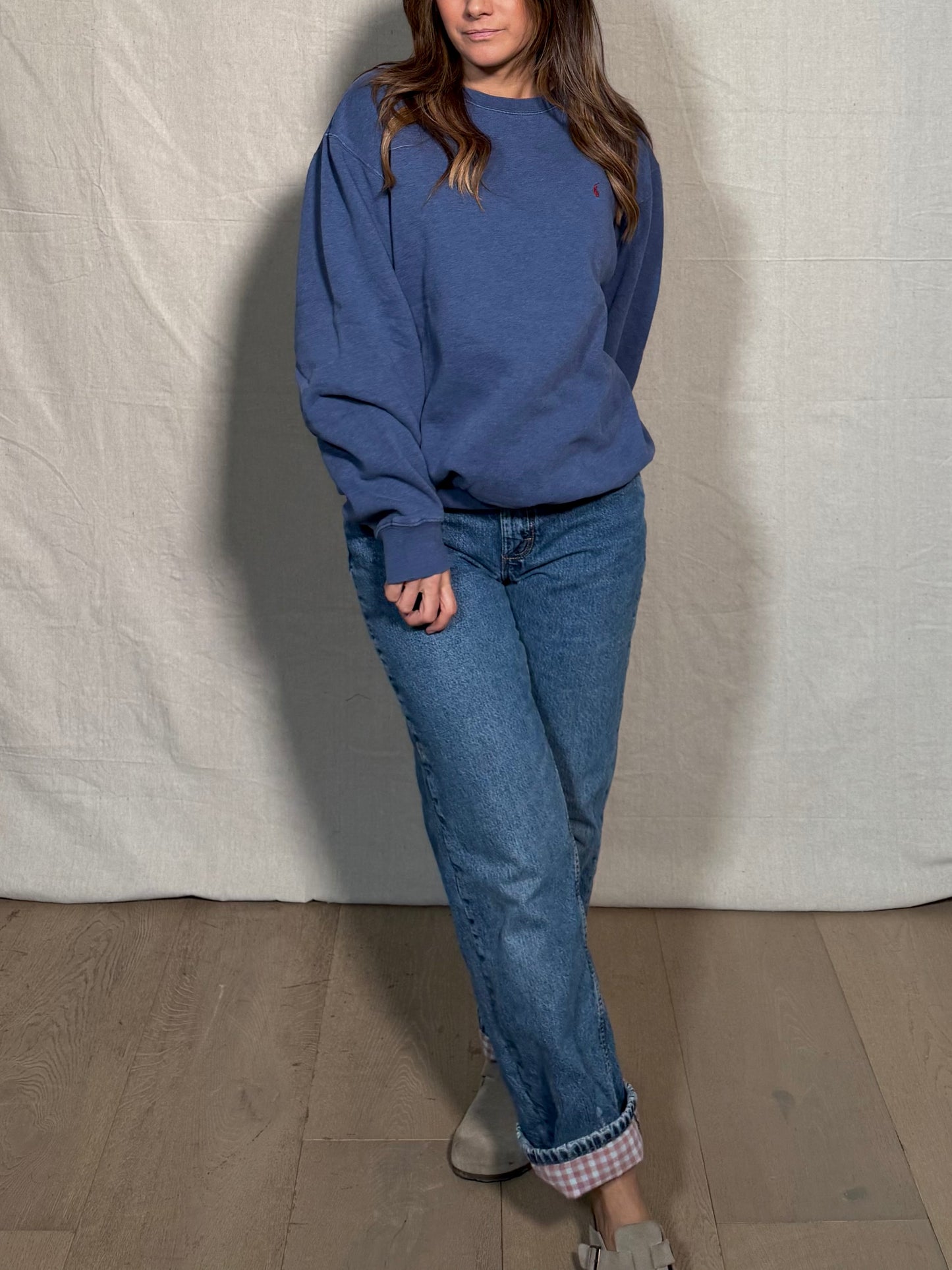 Polo Ralph Lauren Classic Crewneck Pullover Sweatshirt Blue