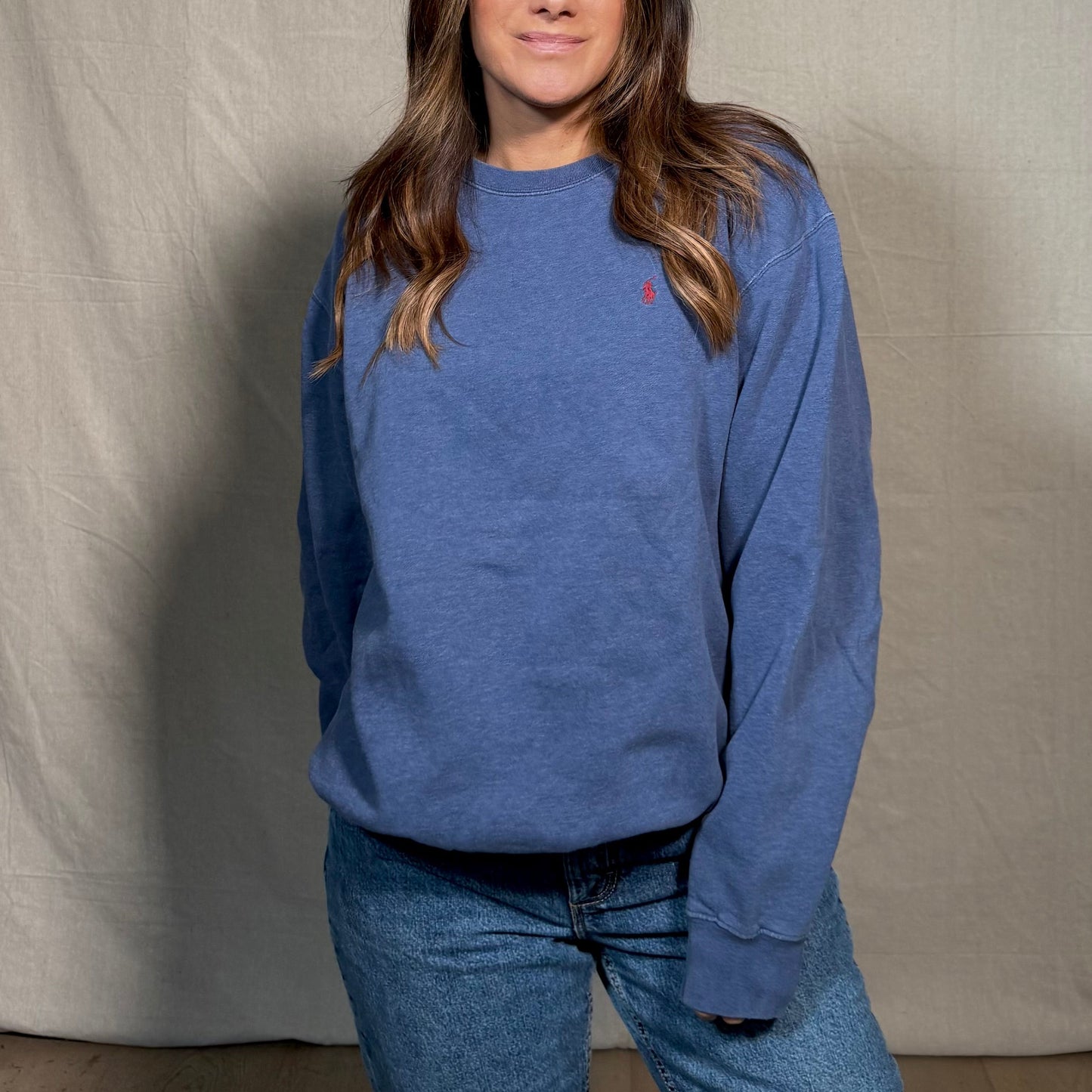 Polo Ralph Lauren Classic Crewneck Pullover Sweatshirt Blue