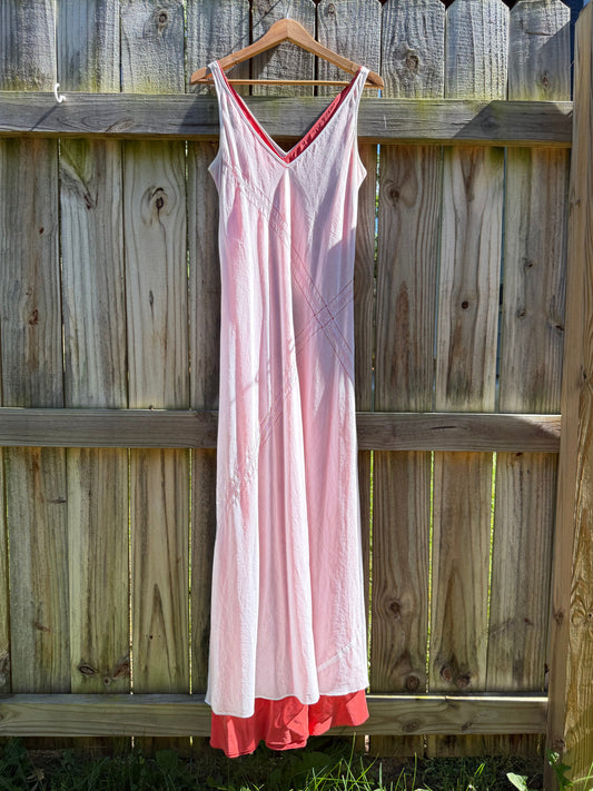 Banana Republic Silk-Lined Ballet Pink Sheer Maxi Dress