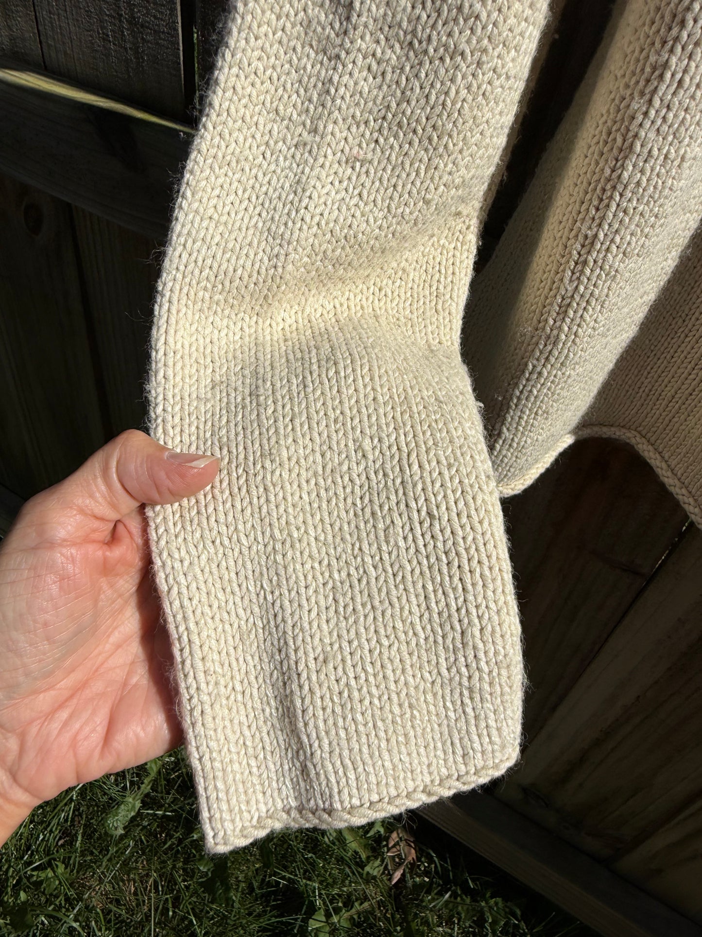 Minimalist Rolled Hem Cream Knit Sweater | Scandinavian Style