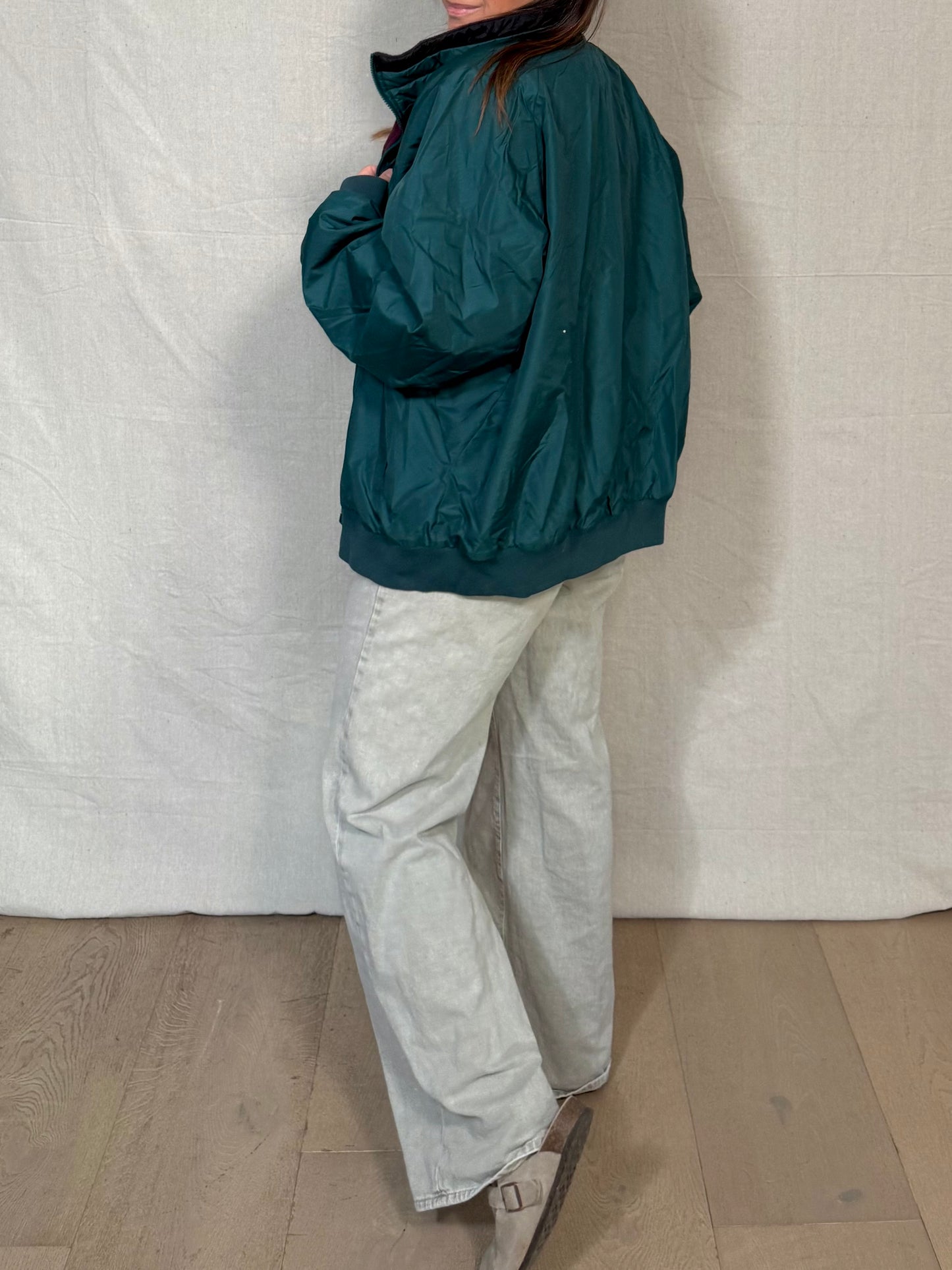 Vintage Columbia Fleece-Lined Puffer Jacket / Teal &amp; Plum Outdoor Classic