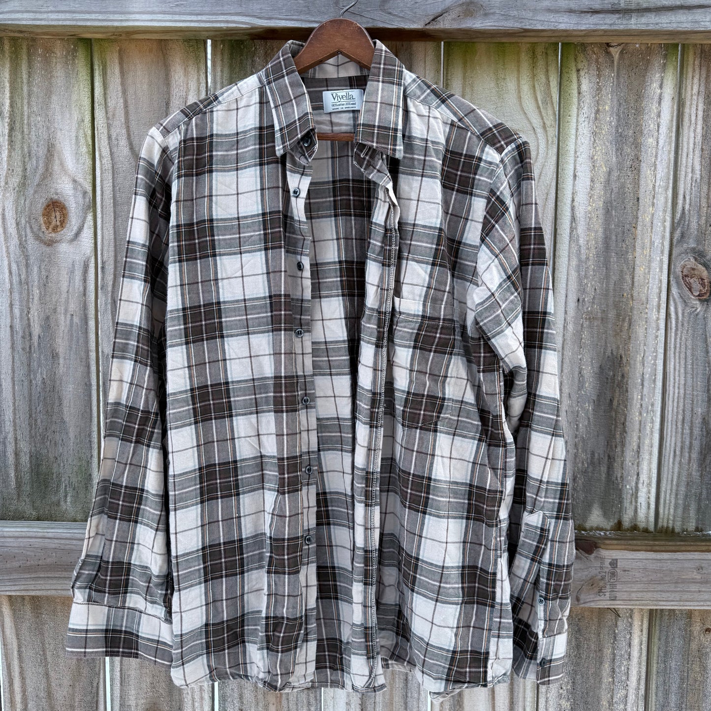 Vintage Viyella Plaid Shirt Made in England Flannel