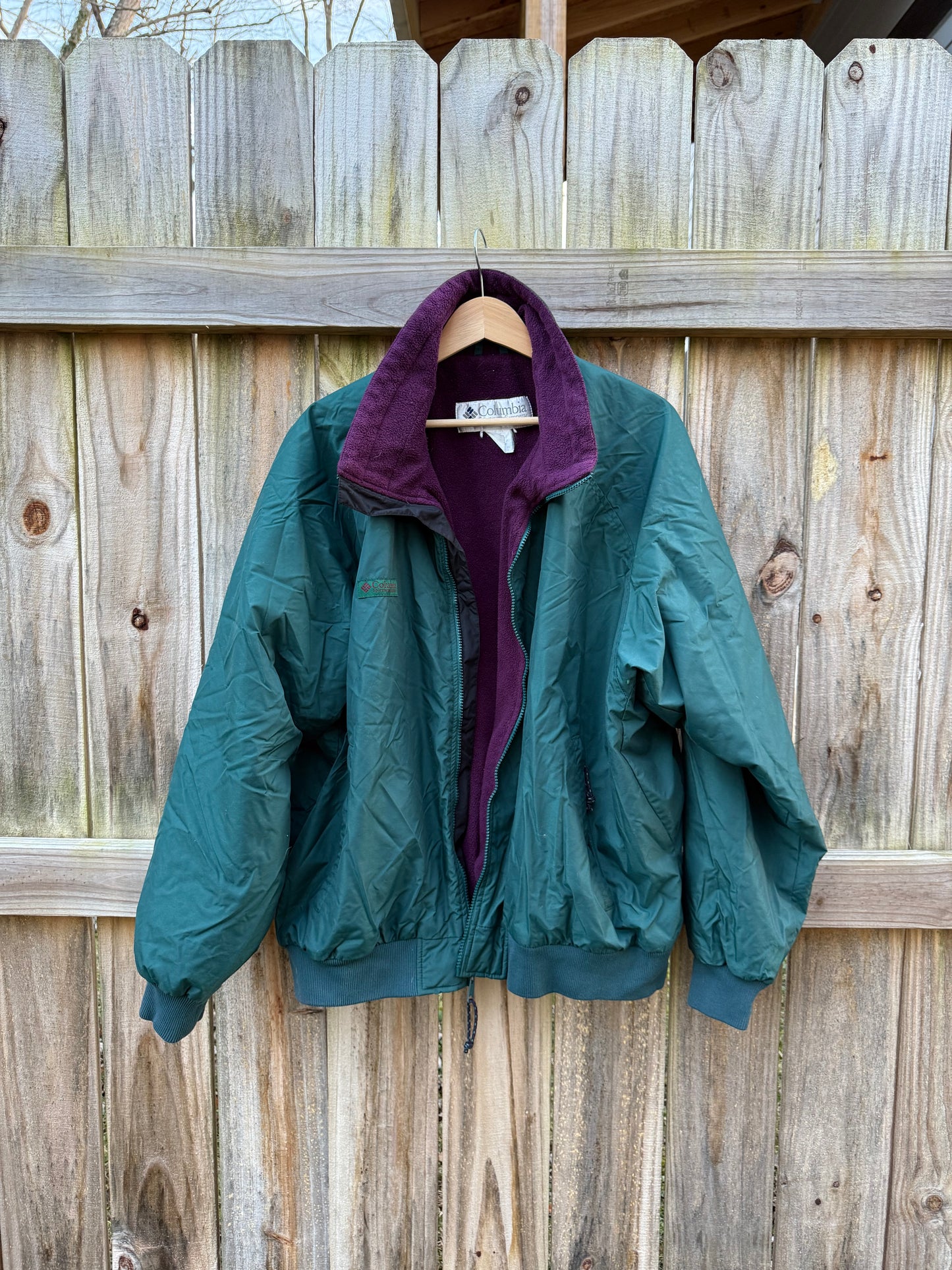 Vintage Columbia Fleece-Lined Puffer Jacket / Teal &amp; Plum Outdoor Classic