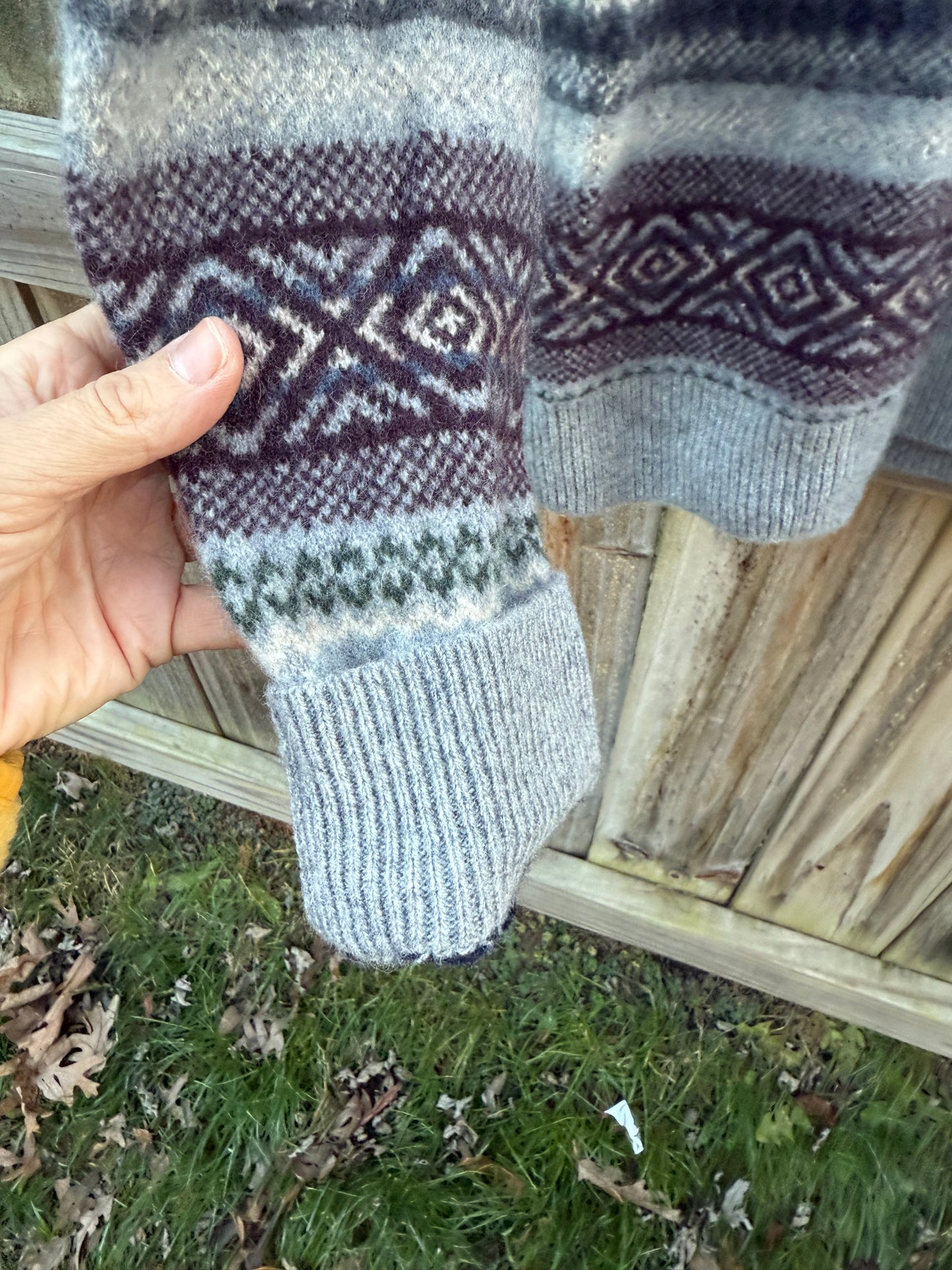 Wool Fair Isle Stripe Sweater / Heritage Lodge Knit