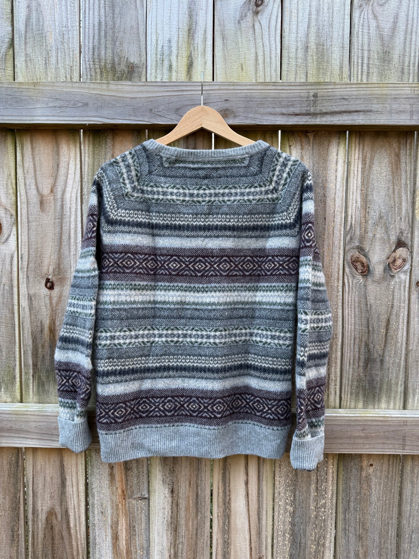 Wool Fair Isle Stripe Sweater / Heritage Lodge Knit