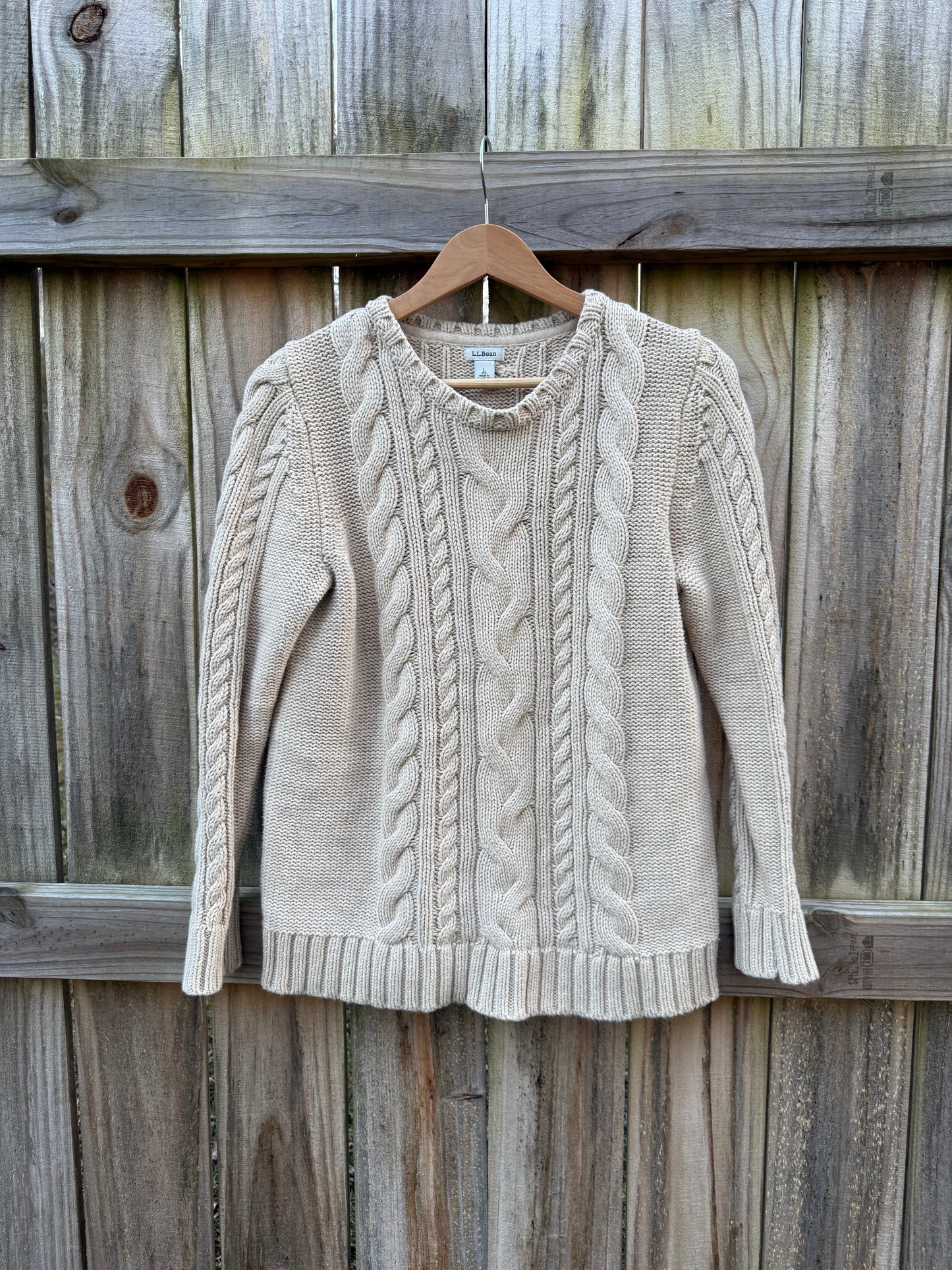 L.L.Bean Cream Cable Knit Sweater - Quiet Luxury