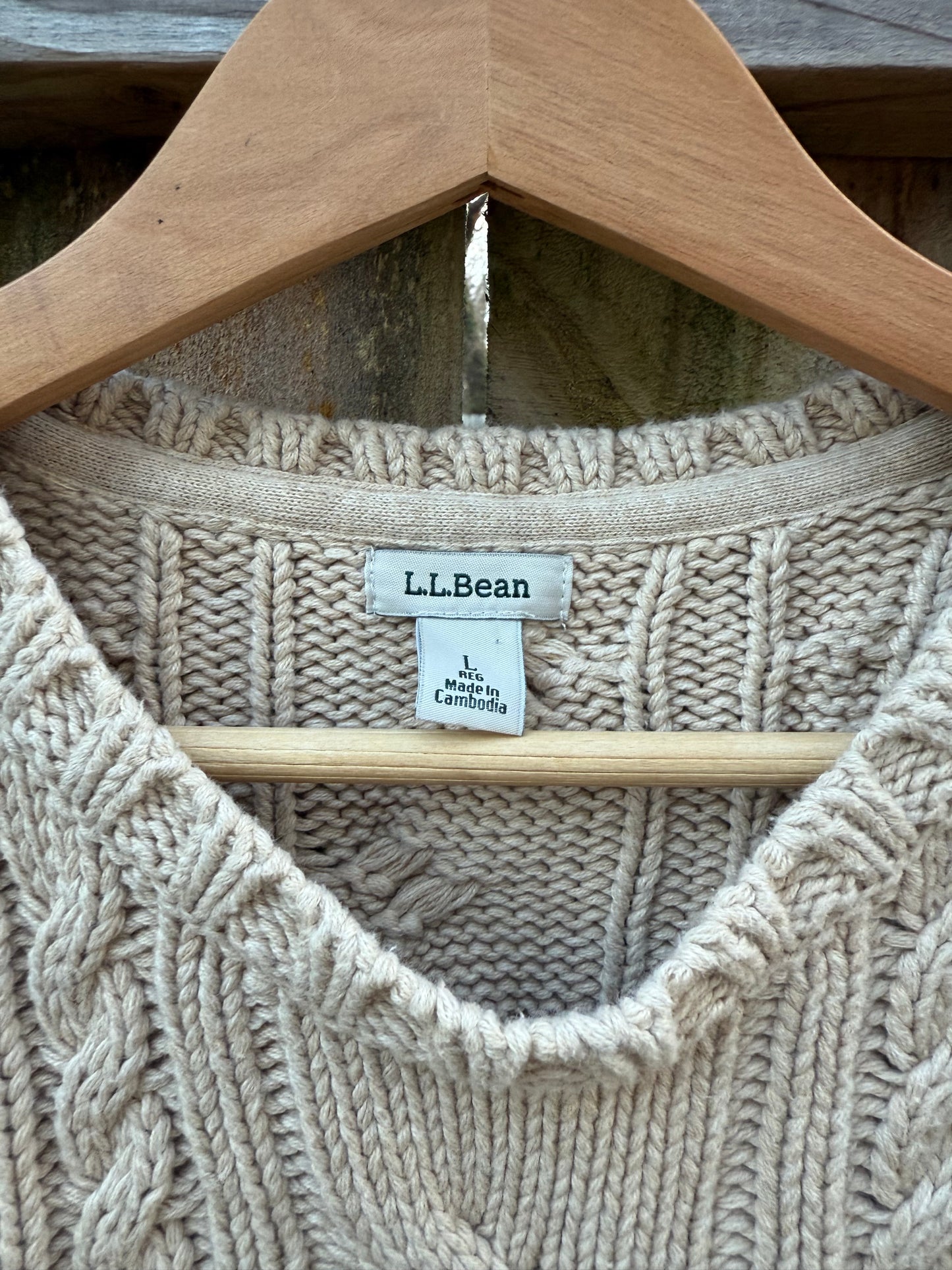 L.L.Bean Cream Cable Knit Sweater - Quiet Luxury