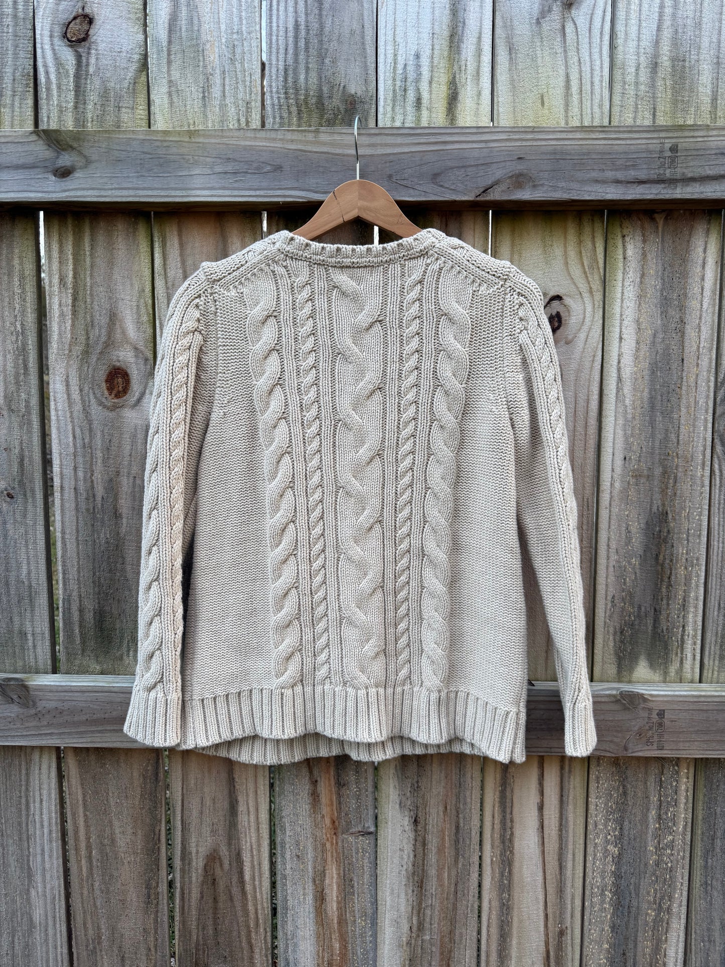 L.L.Bean Cream Cable Knit Sweater - Quiet Luxury