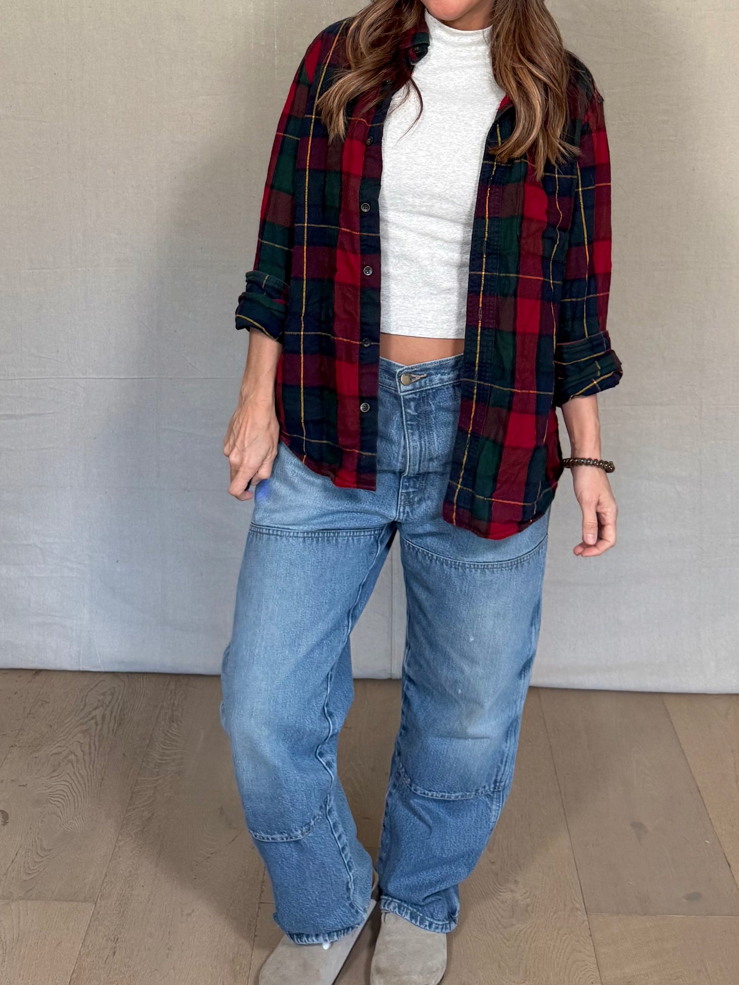 Vintage L.L.Bean Plaid Flannel Shirt – Red / Green / Navy