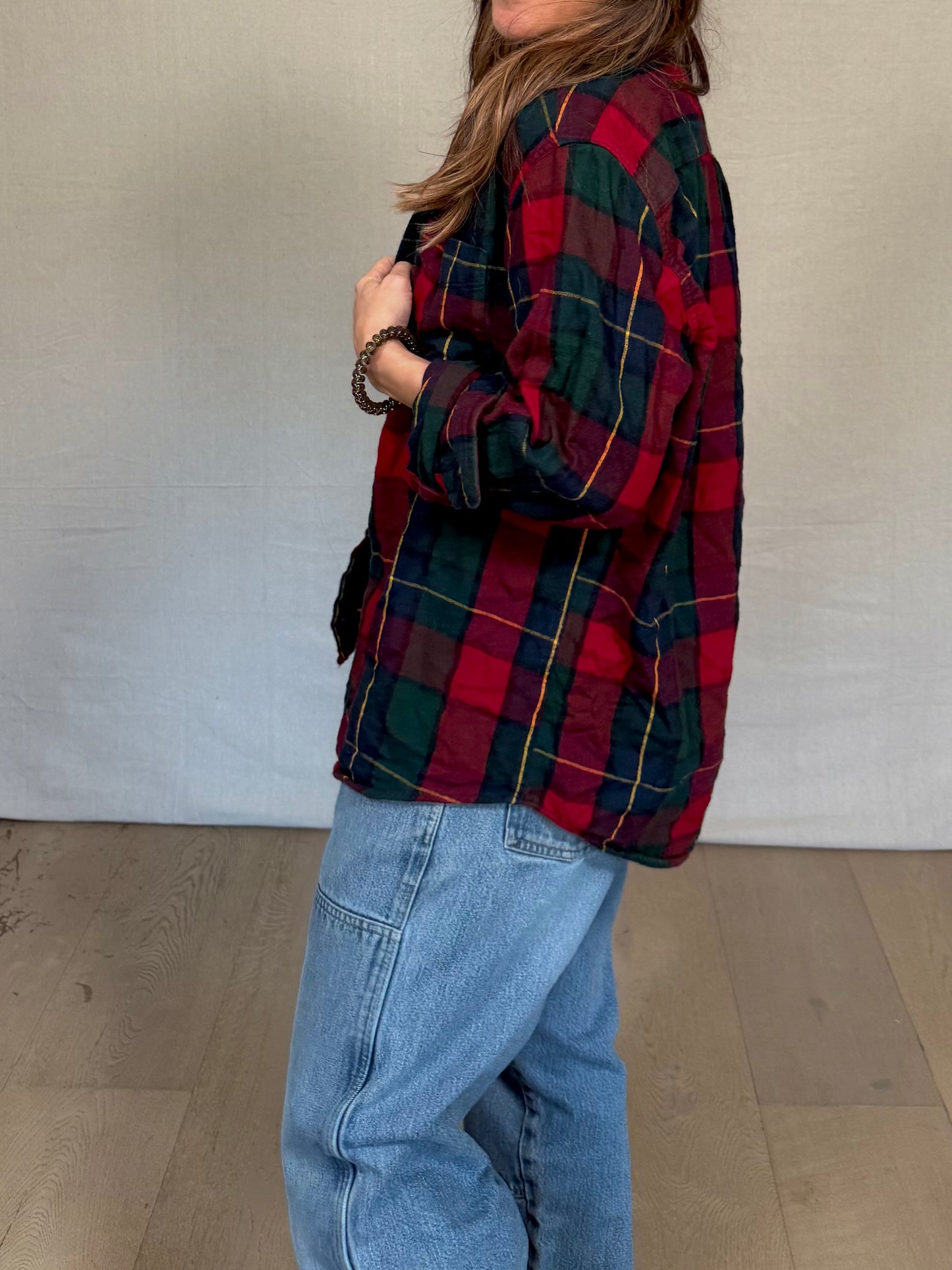 Vintage L.L.Bean Plaid Flannel Shirt – Red / Green / Navy