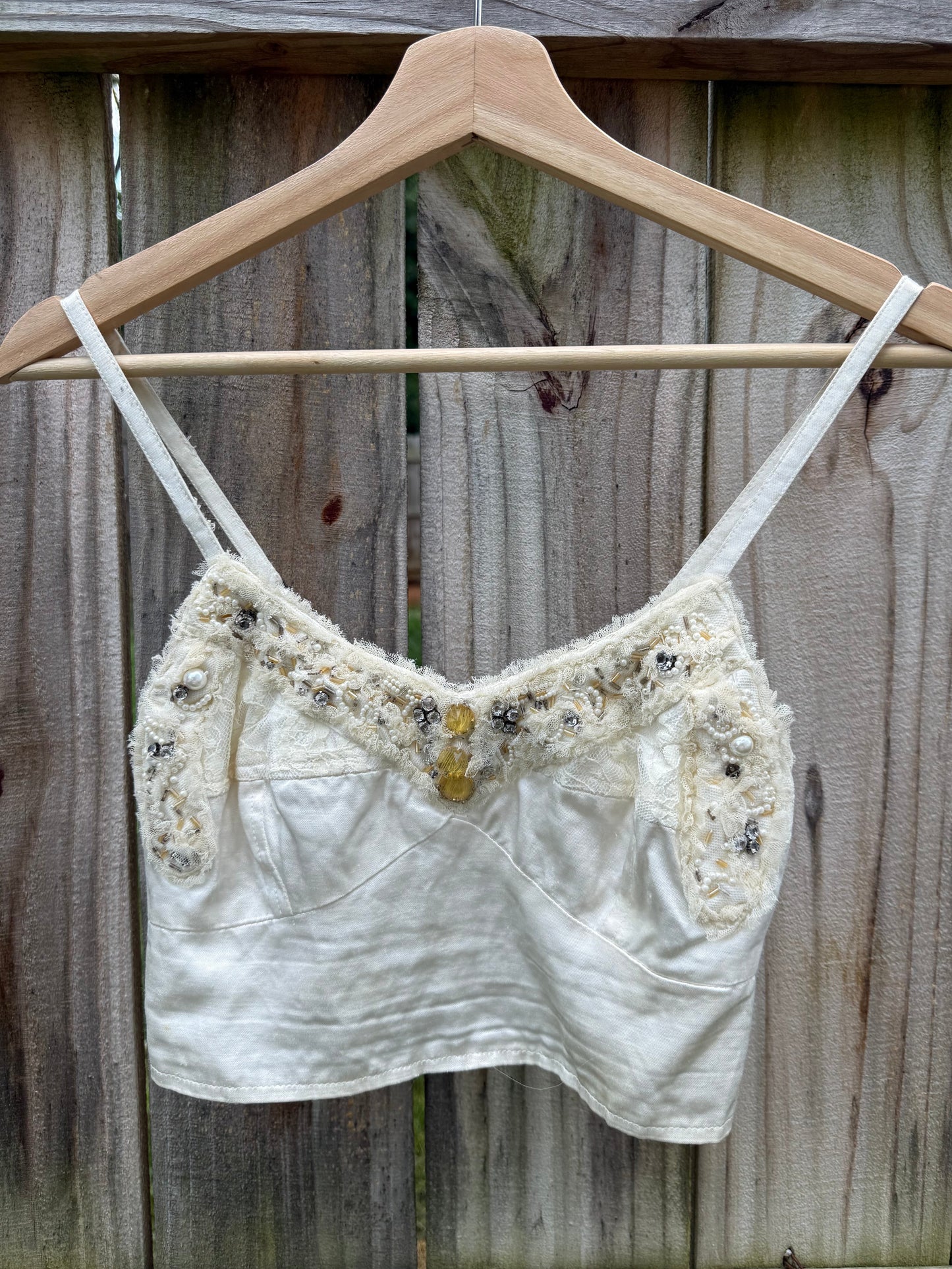 Free People One Beaded Embellished Cropped Cami | Fairy Grunge Boho