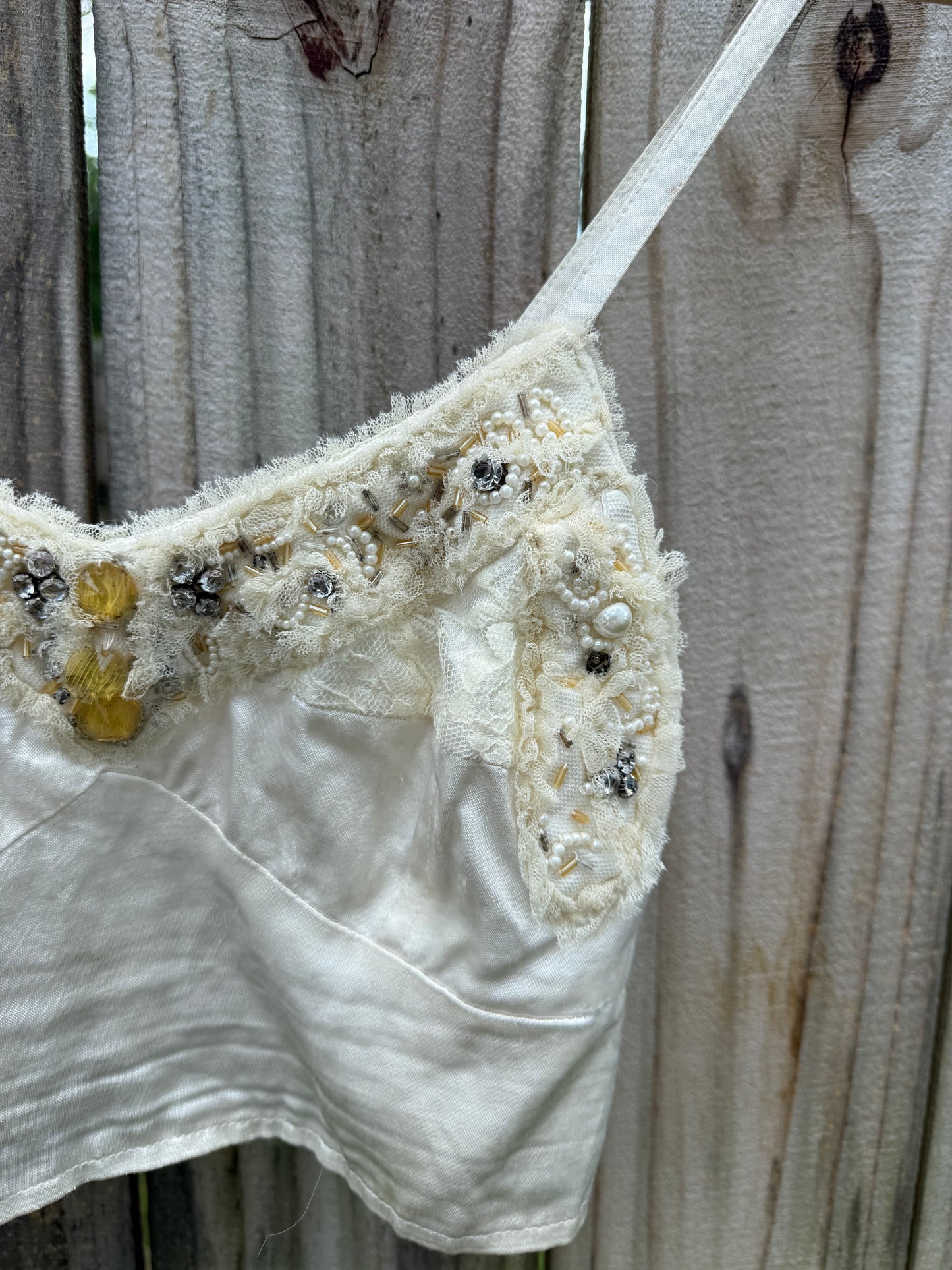Free People One Beaded Embellished Cropped Cami | Fairy Grunge Boho