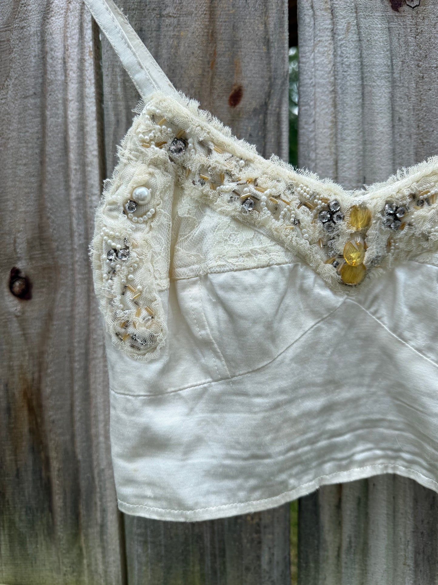 Free People One Beaded Embellished Cropped Cami | Fairy Grunge Boho
