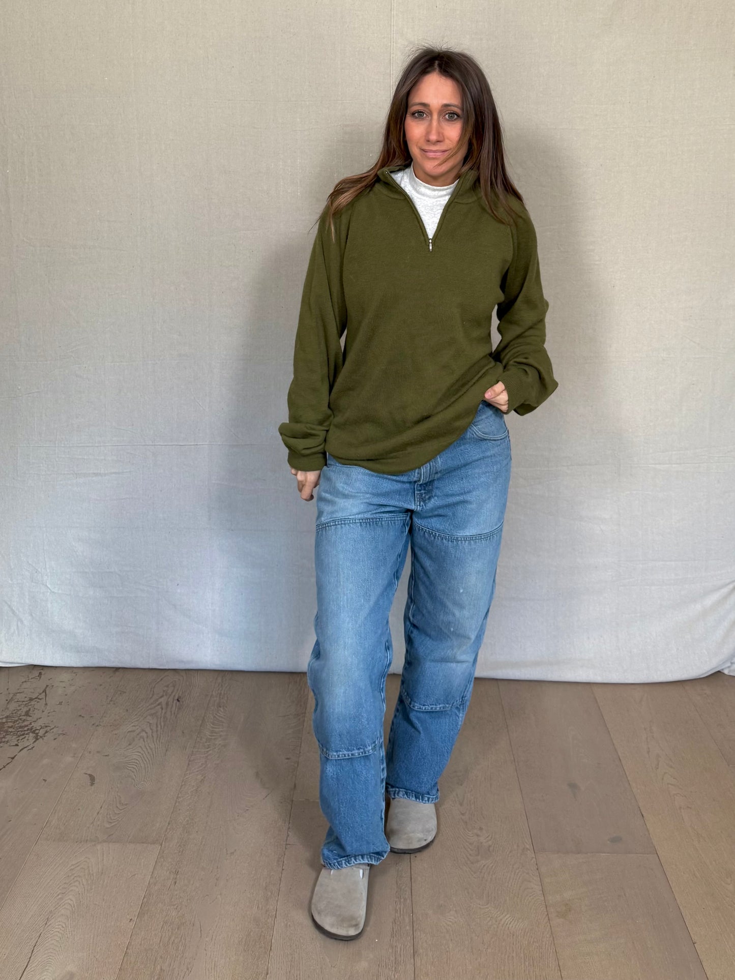 Vintage Patagonia Olive Wool Quarter-Zip