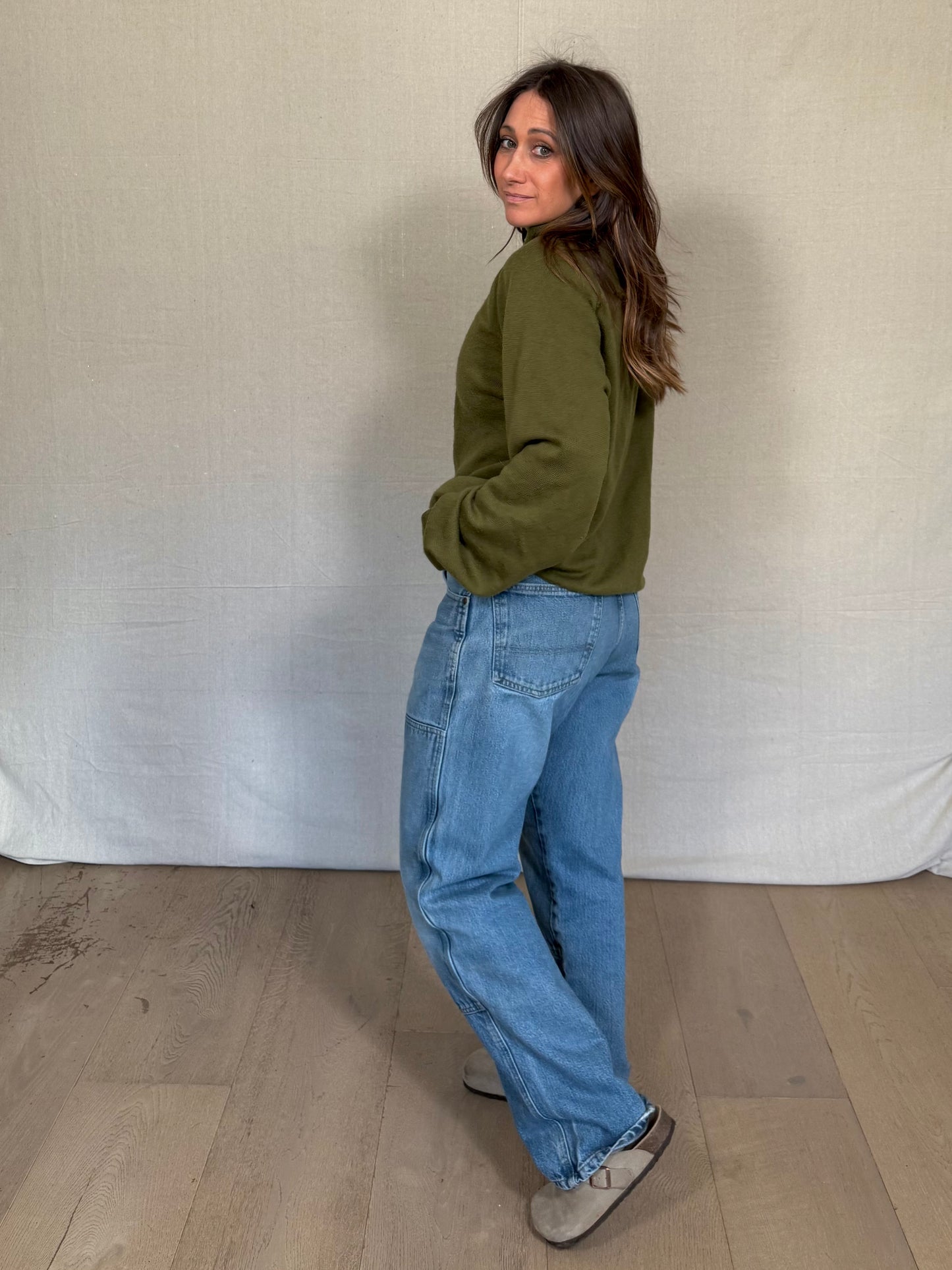 Vintage Patagonia Olive Wool Quarter-Zip