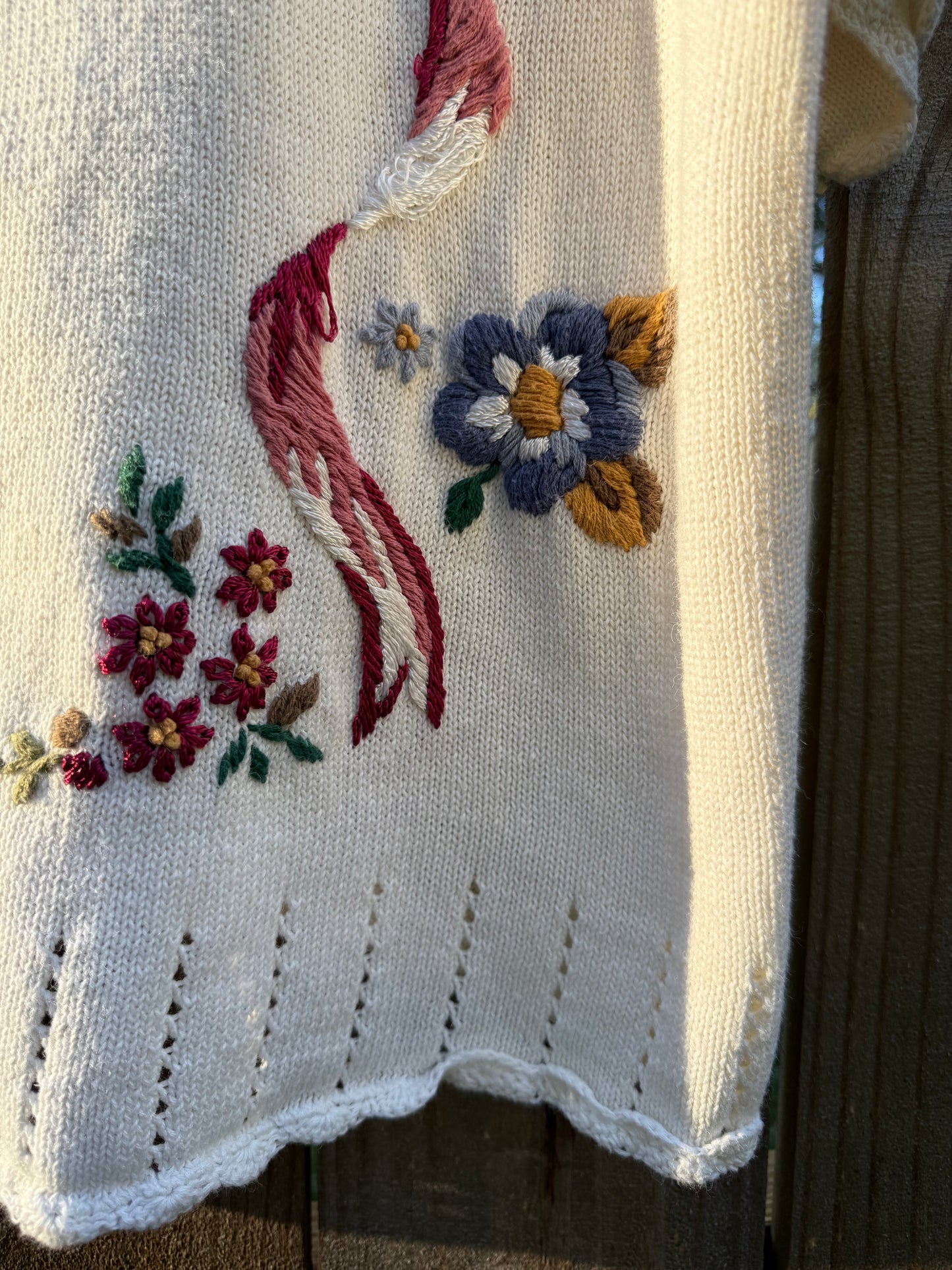 Vintage Embroidered Knit Cardigan Tee, New Look Sweater Grandma