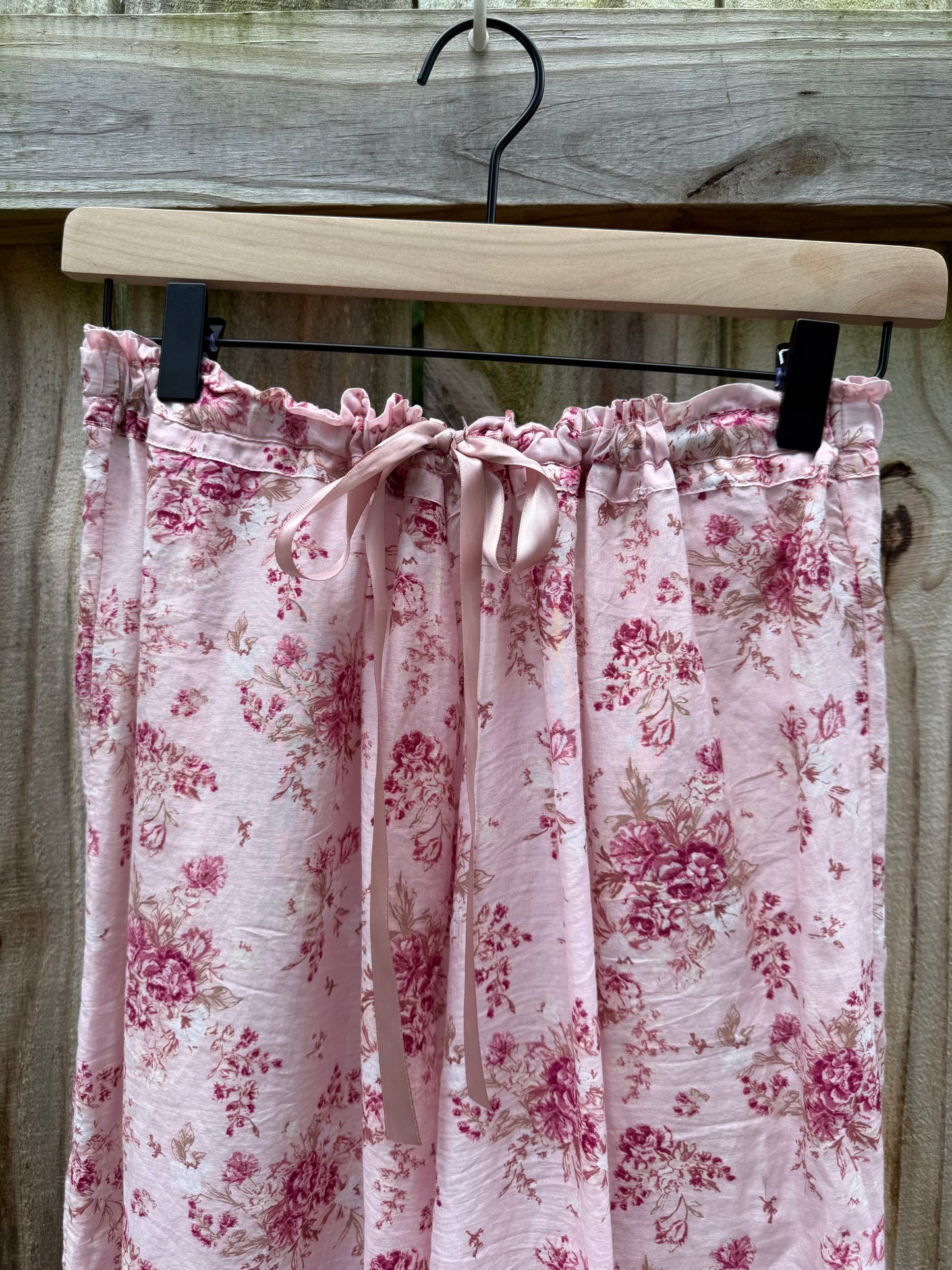 Papinelle Pink Silk Floral Pajama Lounge Pants XL Luxury Sleepwear