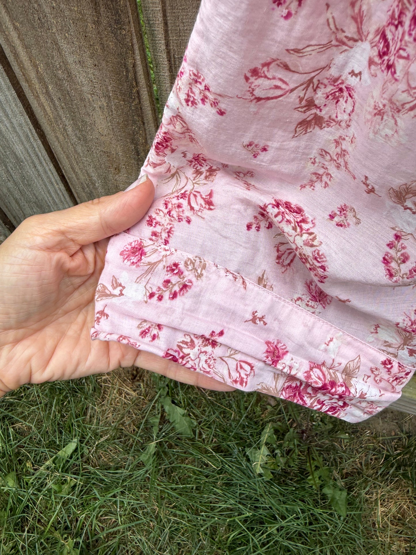 Papinelle Pink Silk Floral Pajama Lounge Pants XL Luxury Sleepwear
