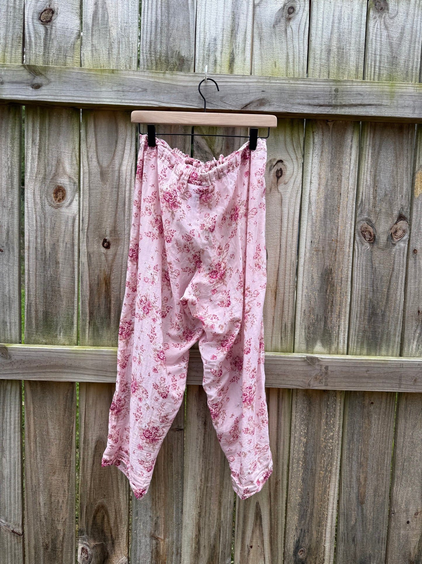 Papinelle Pink Silk Floral Pajama Lounge Pants XL Luxury Sleepwear
