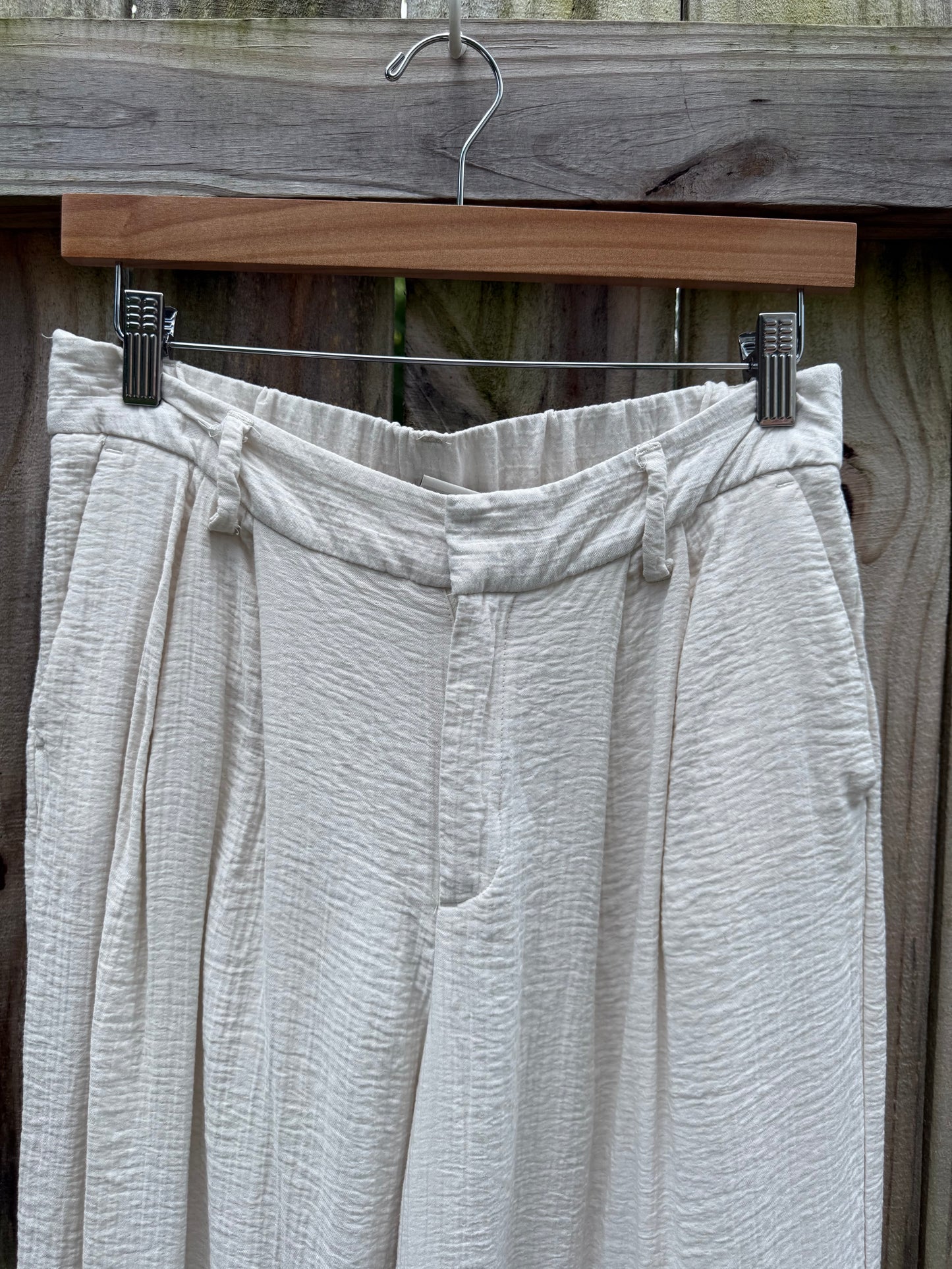 A New Day Cream Wide Leg Pants Size 4 Textured Trousers