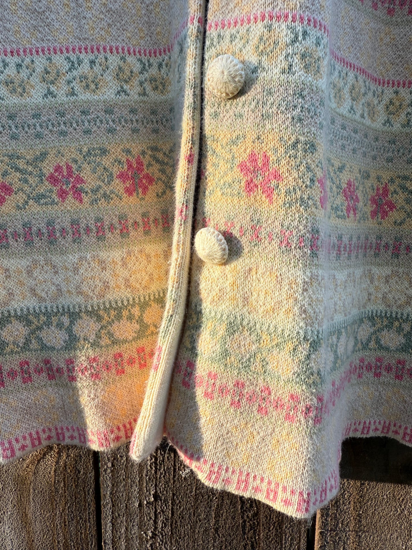 Vintage 90s Fair Isle Knit Cardigan, Talbots Petite (Made in Hong Kong)
