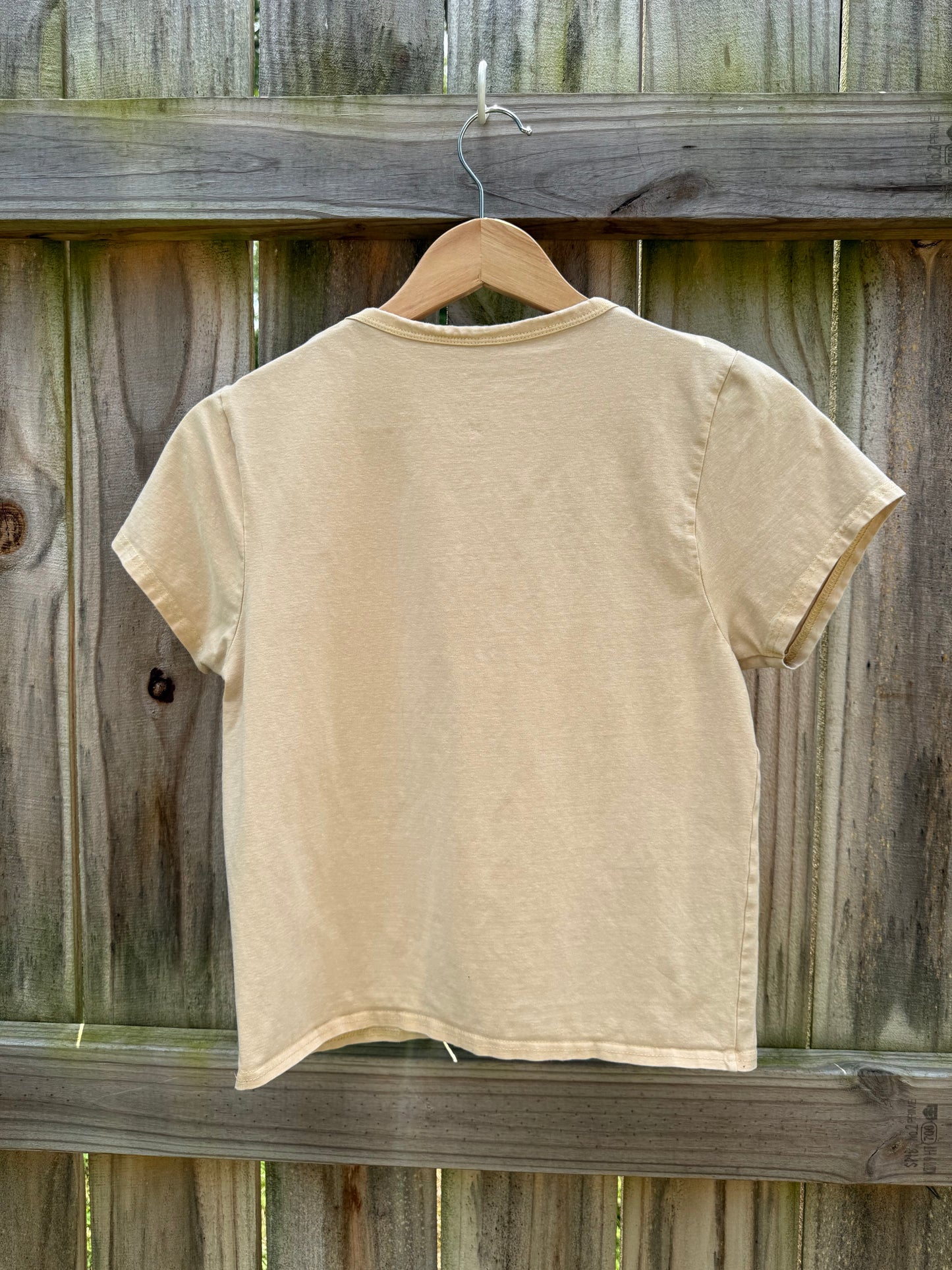 Livi by Olivia Rae Beige Cotton Baby Tee Size L Fitted Stretch Tee