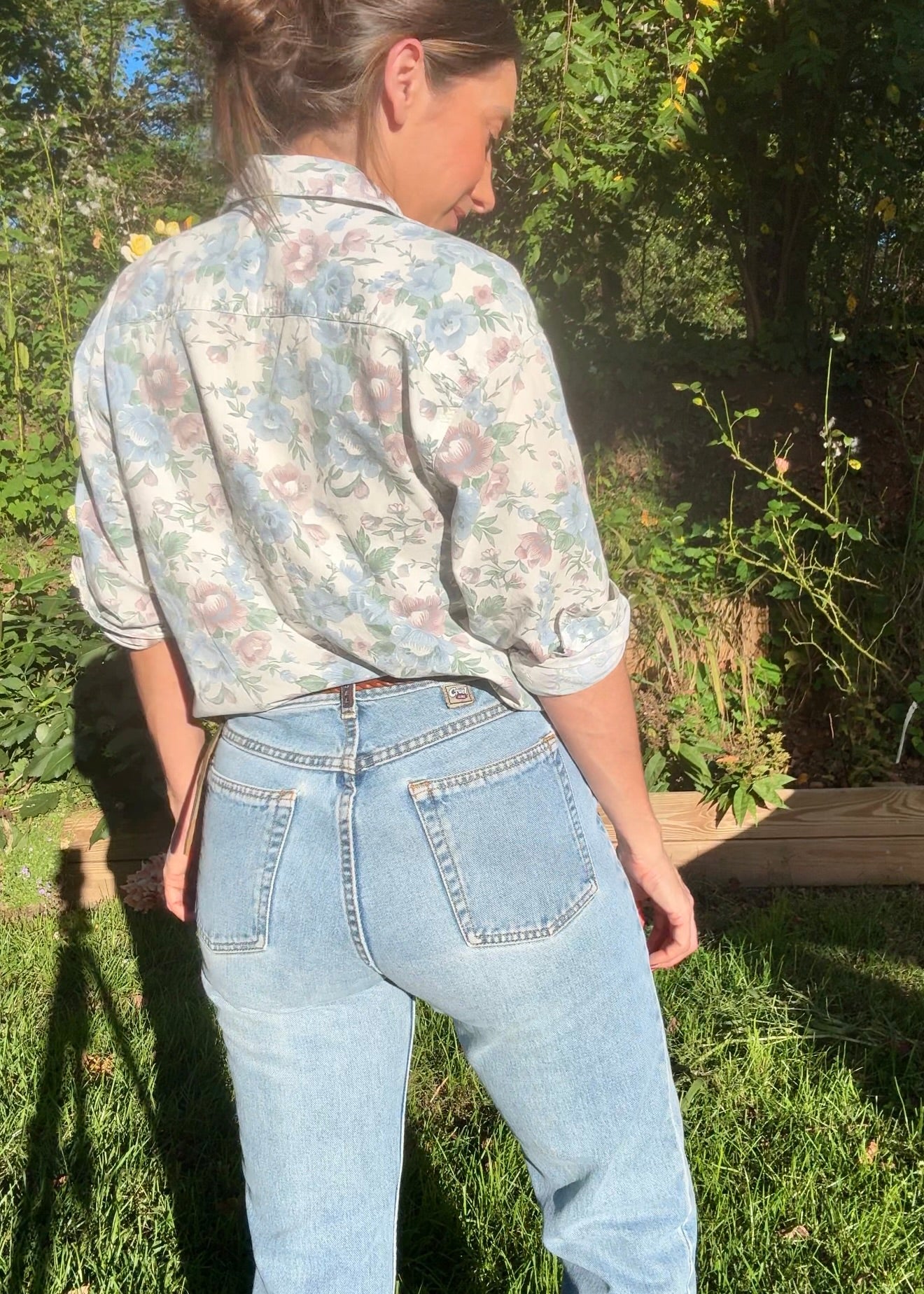 80s Kyoto Kasuals Oversized Floral Button-Down Shirt – Cotton, Made in Qatar