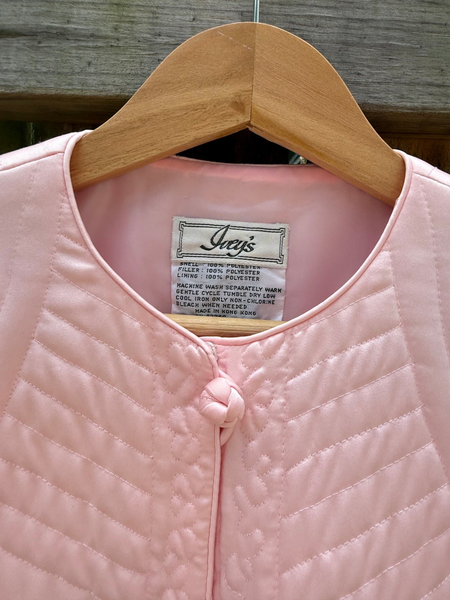 Vintage Pink Quilted House Coat