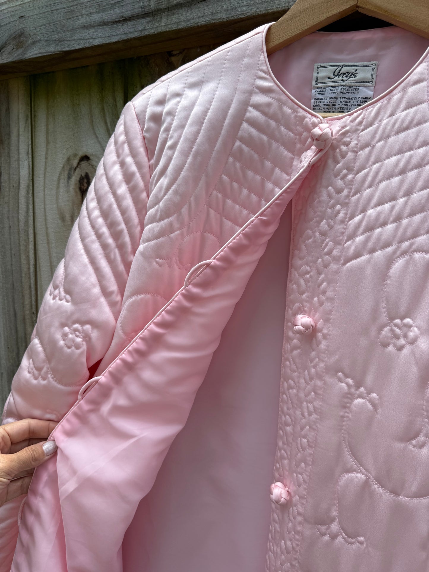 Vintage Pink Quilted House Coat