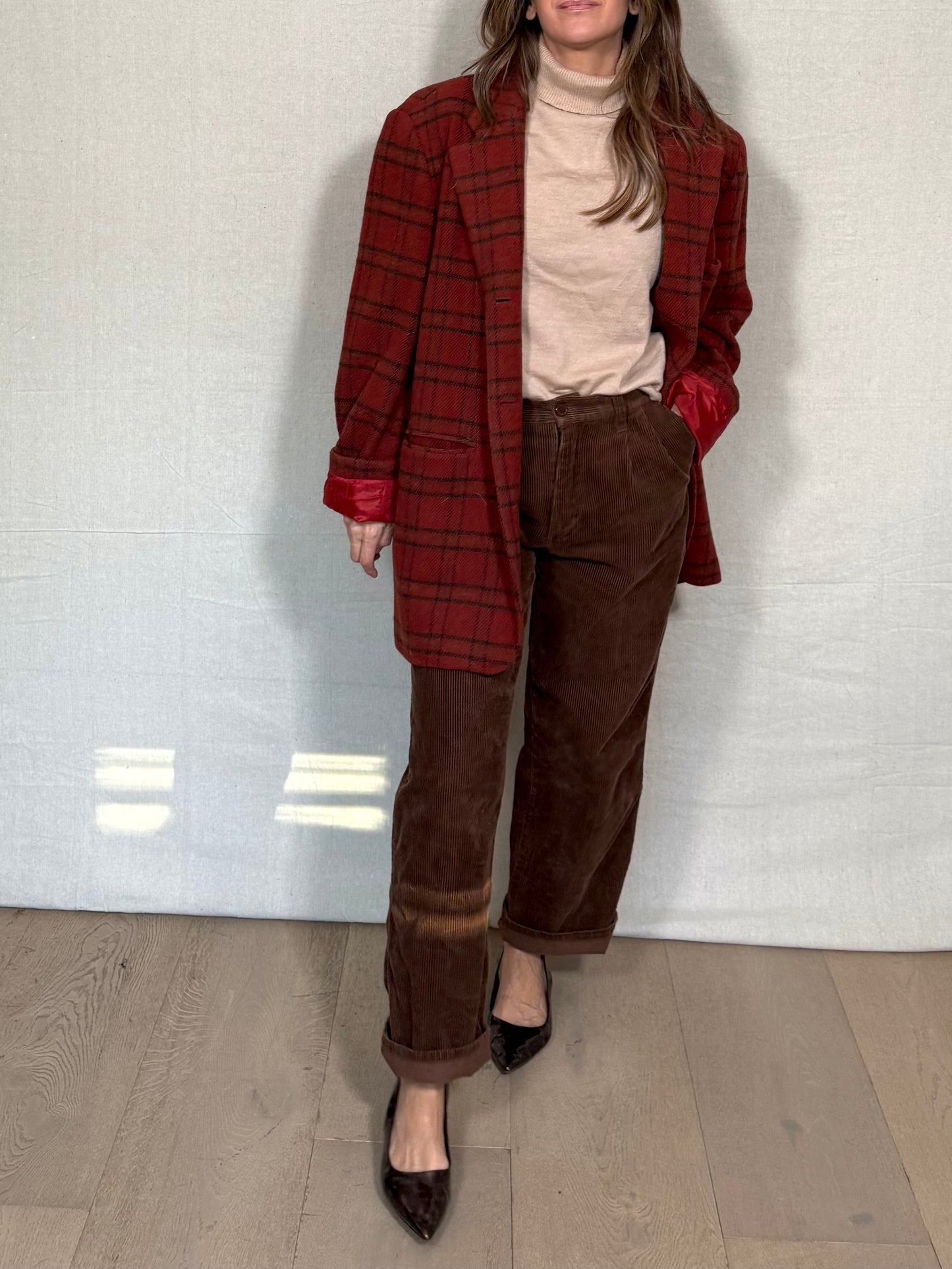 Vintage red plaid wool blaze