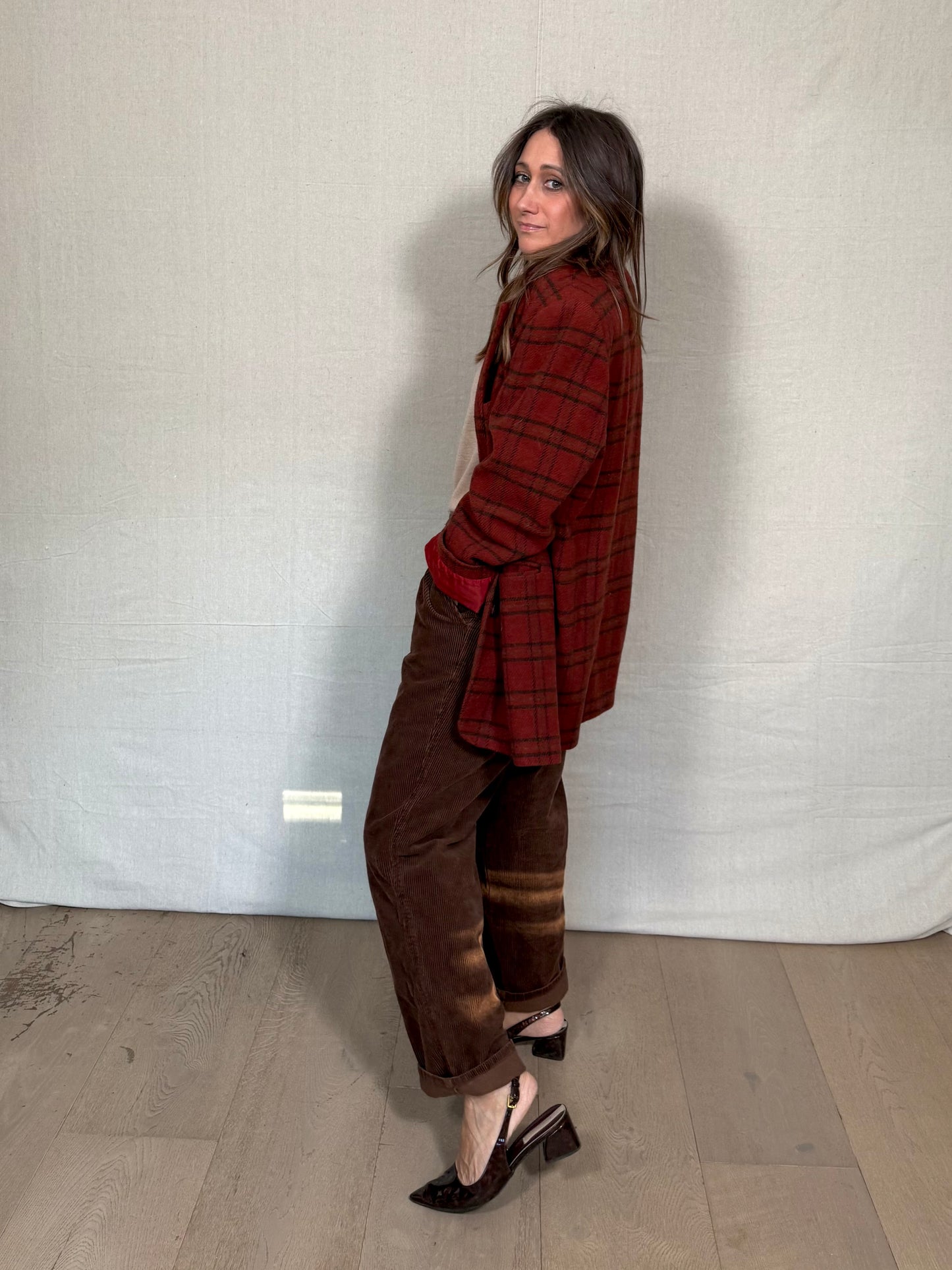 Vintage red plaid wool blaze