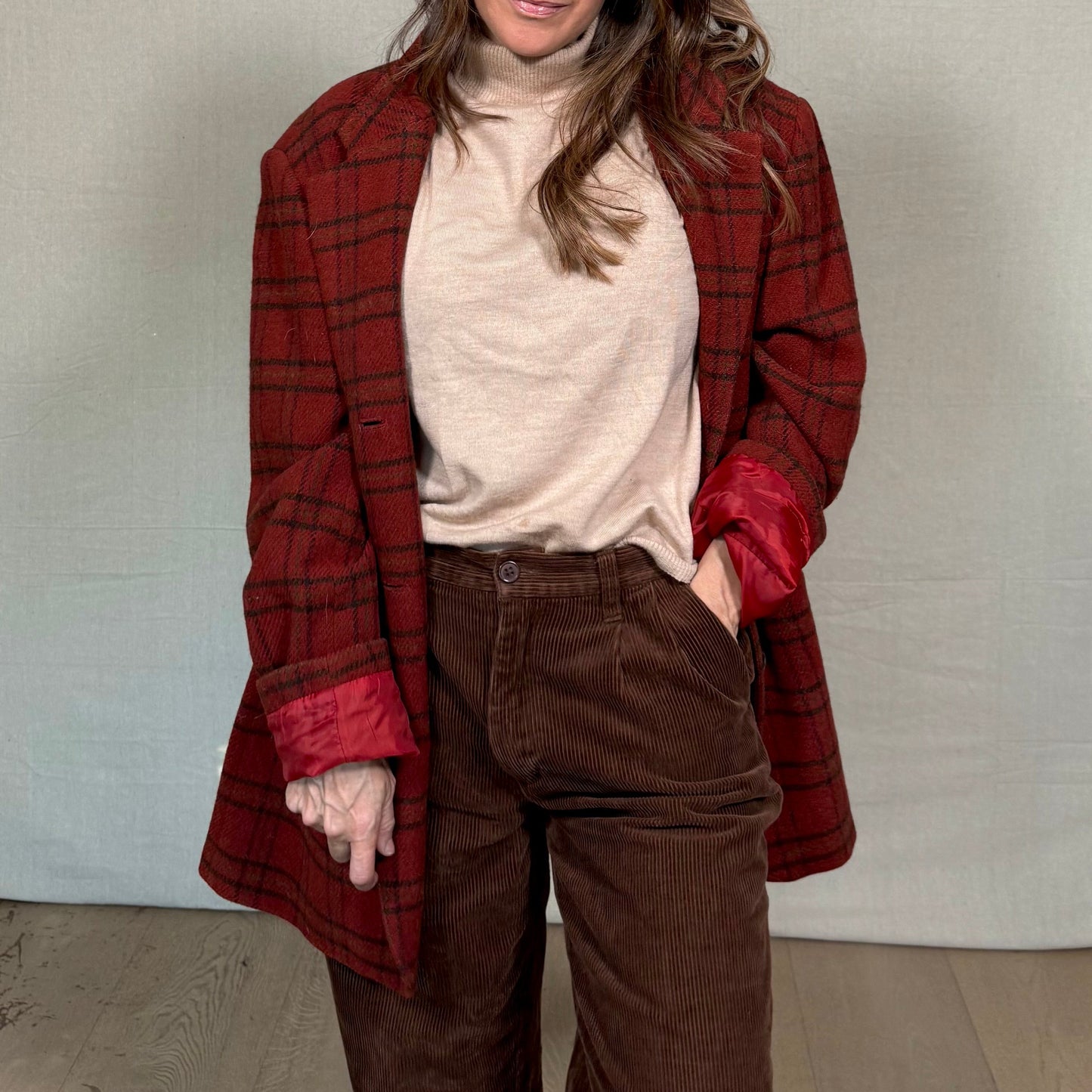 Vintage red plaid wool blaze