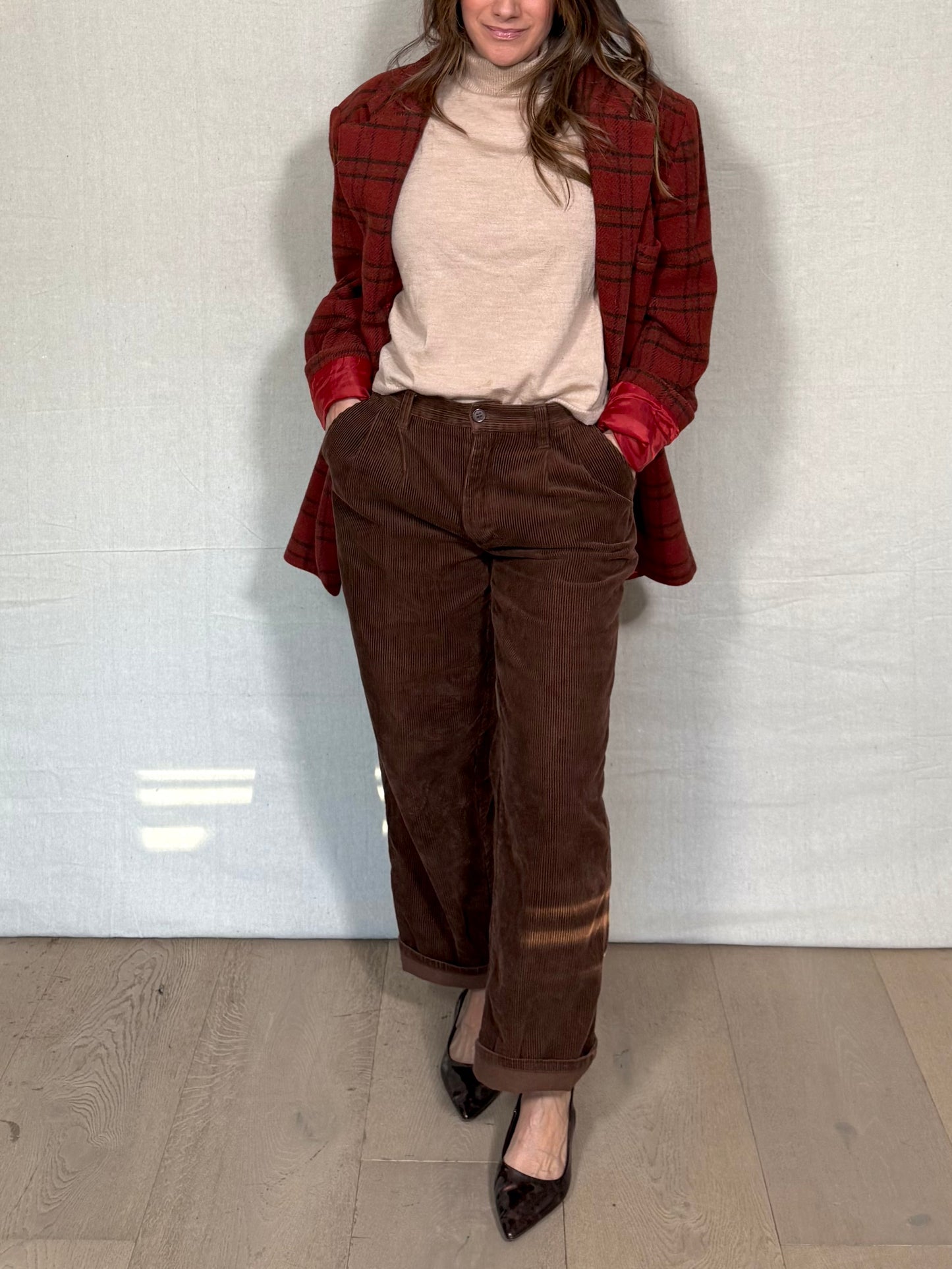 Vintage red plaid wool blaze