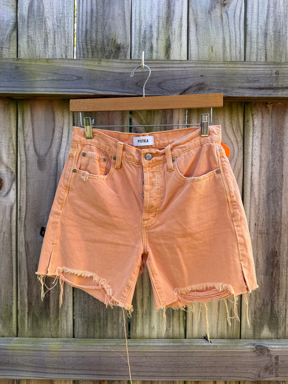 Pistola Reworked Peach Denim Cutoff Shorts