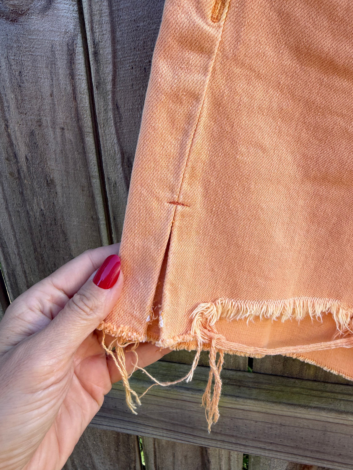 Pistola Reworked Peach Denim Cutoff Shorts