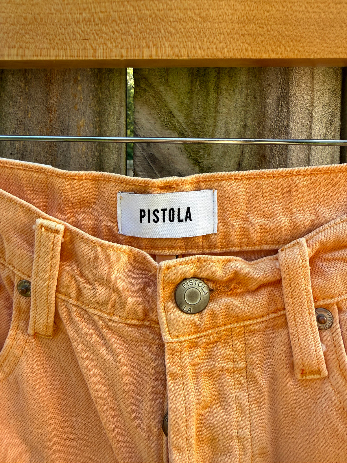 Pistola Reworked Peach Denim Cutoff Shorts