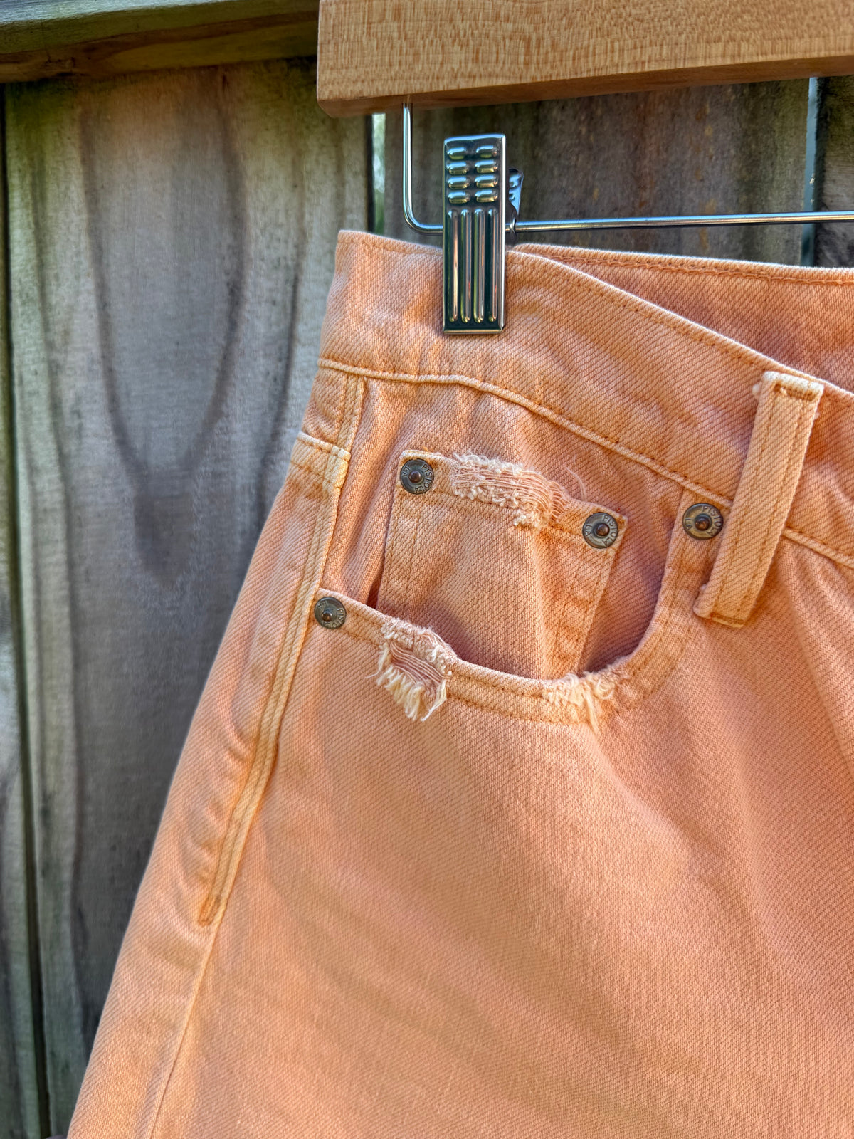 Pistola Reworked Peach Denim Cutoff Shorts
