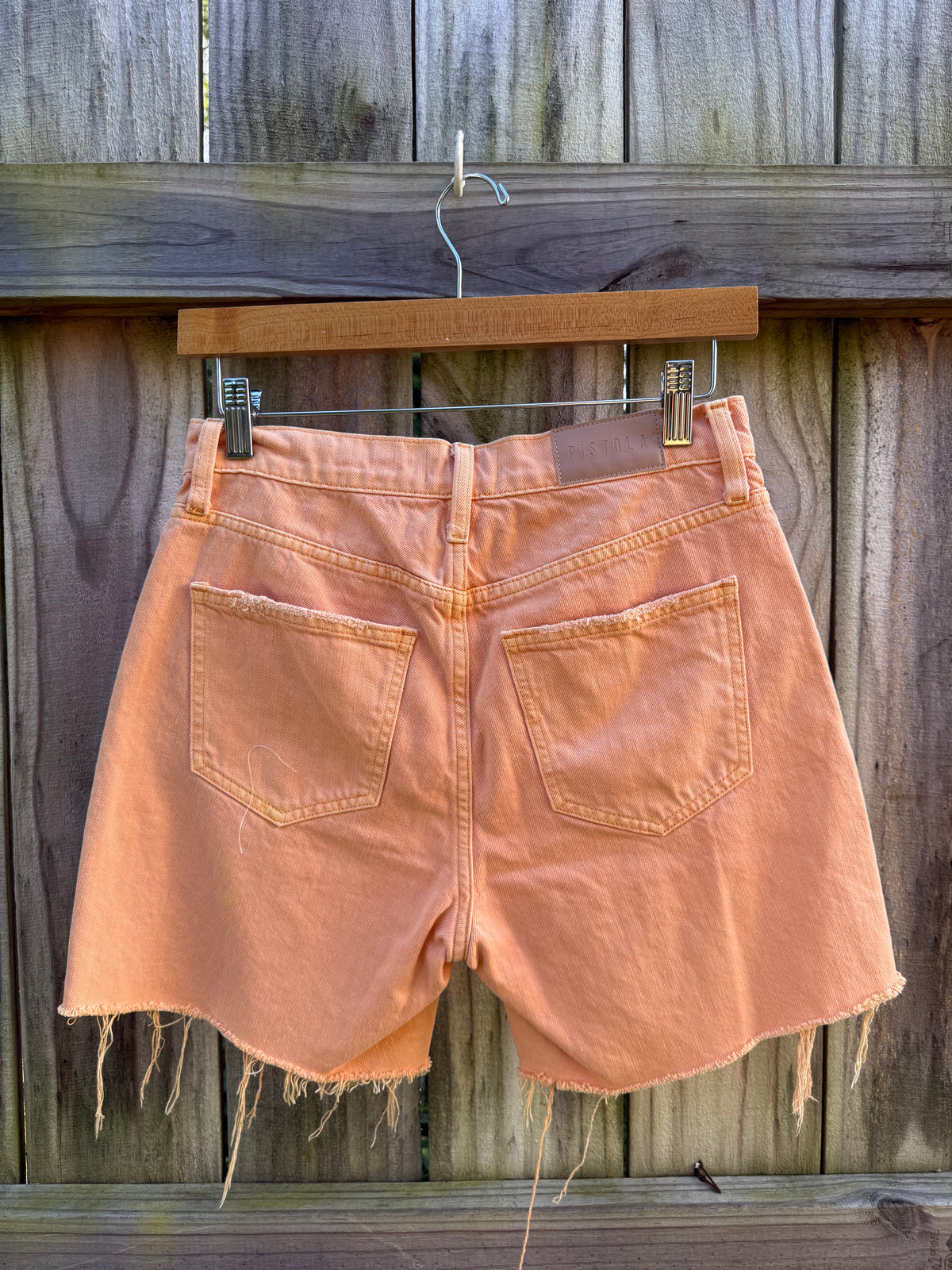 Pistola Reworked Peach Denim Cutoff Shorts