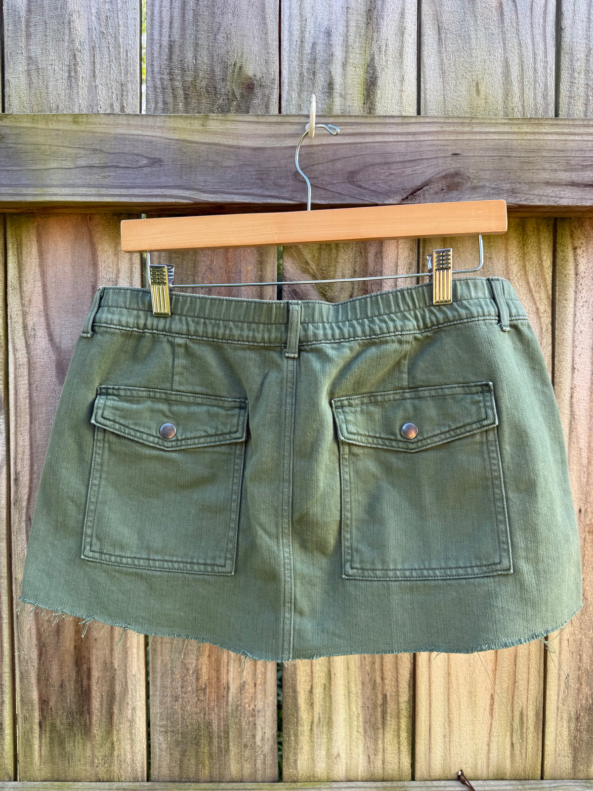 Reworked Olive Y2K Utility Mini Skirt