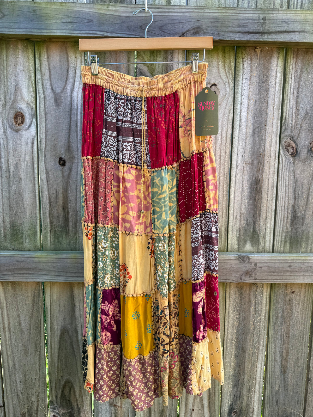 Patchwork Bohemian Maxi Skirt